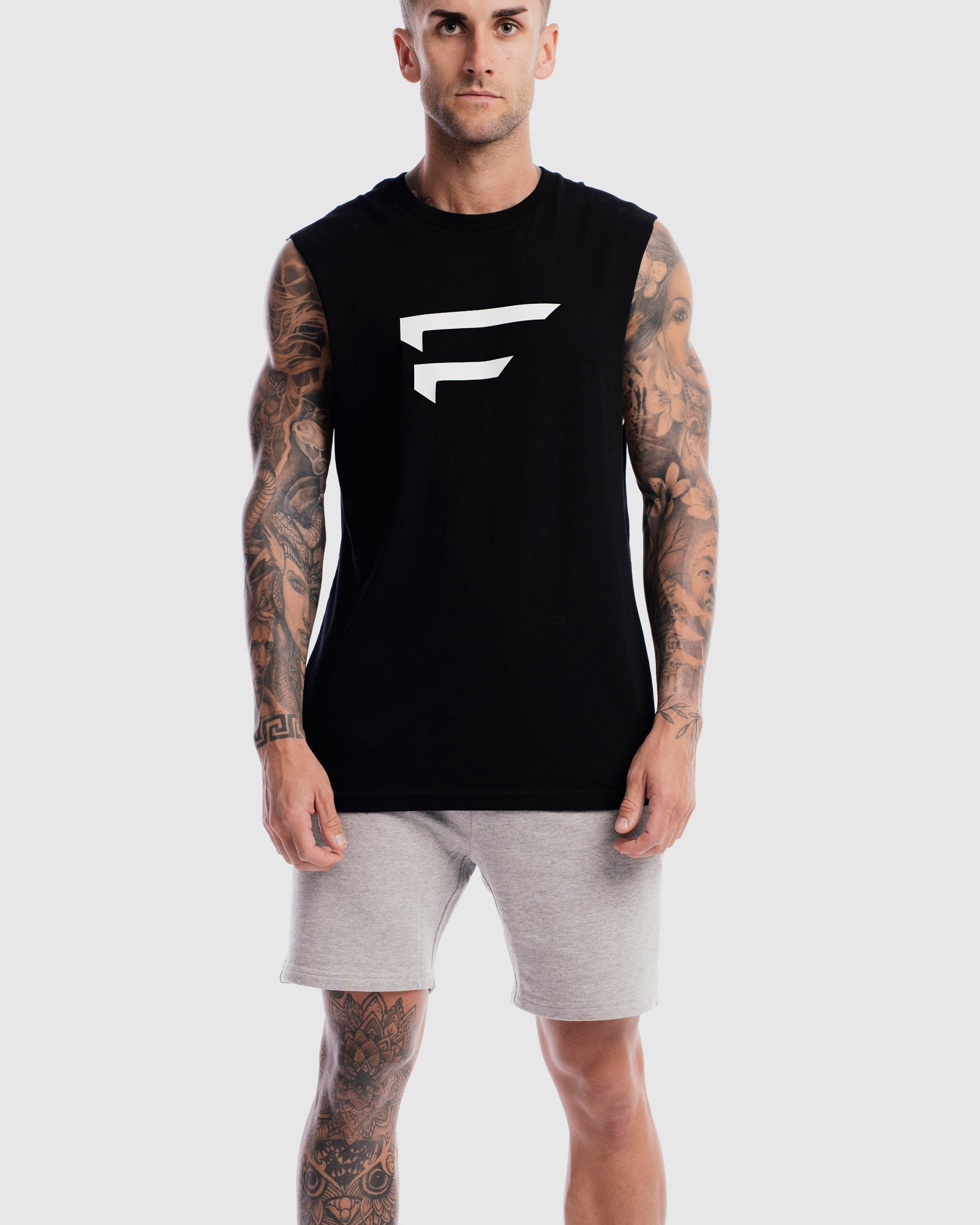 Mens Performance Logo Tank - Black