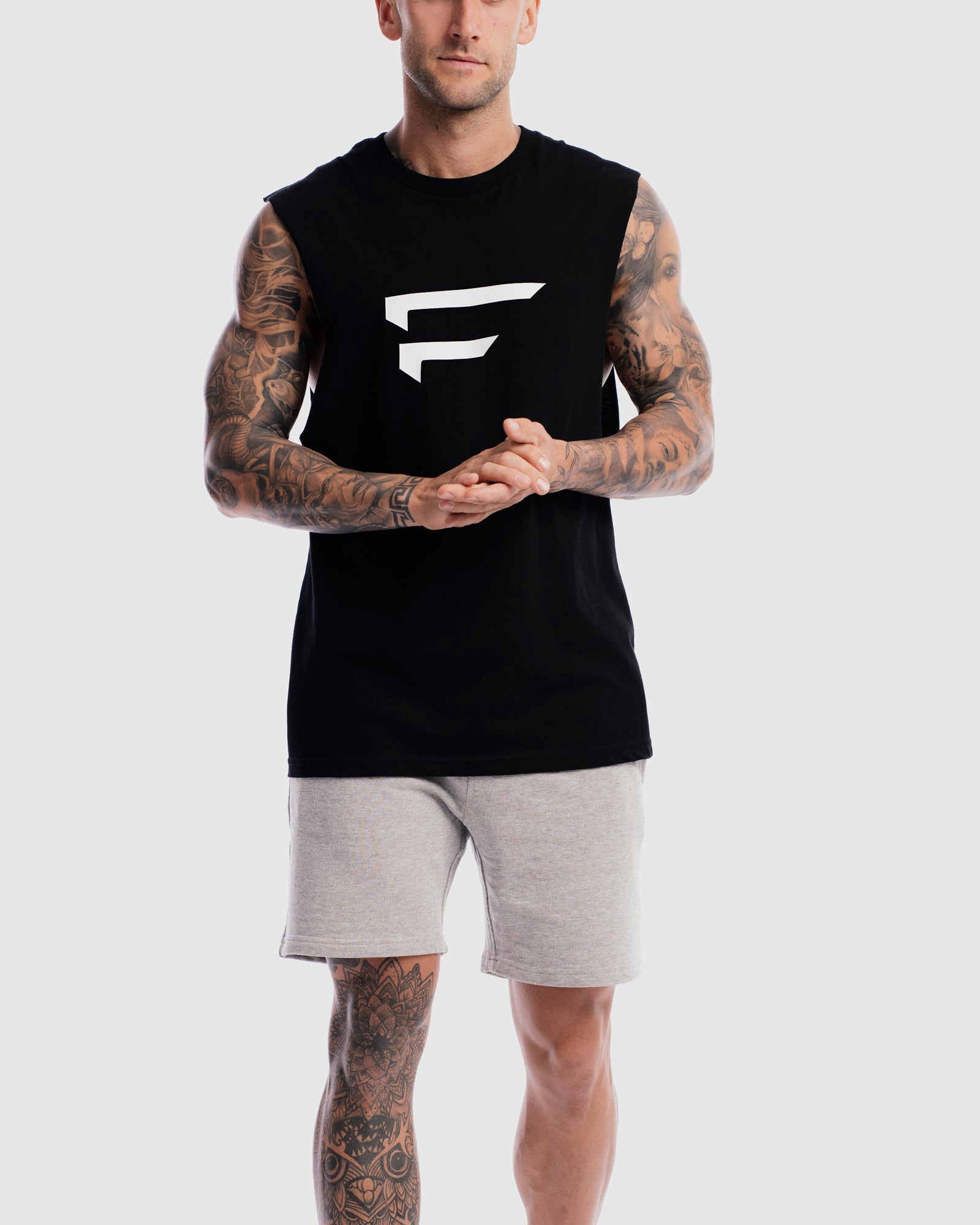 Mens Performance Logo Tank - Black