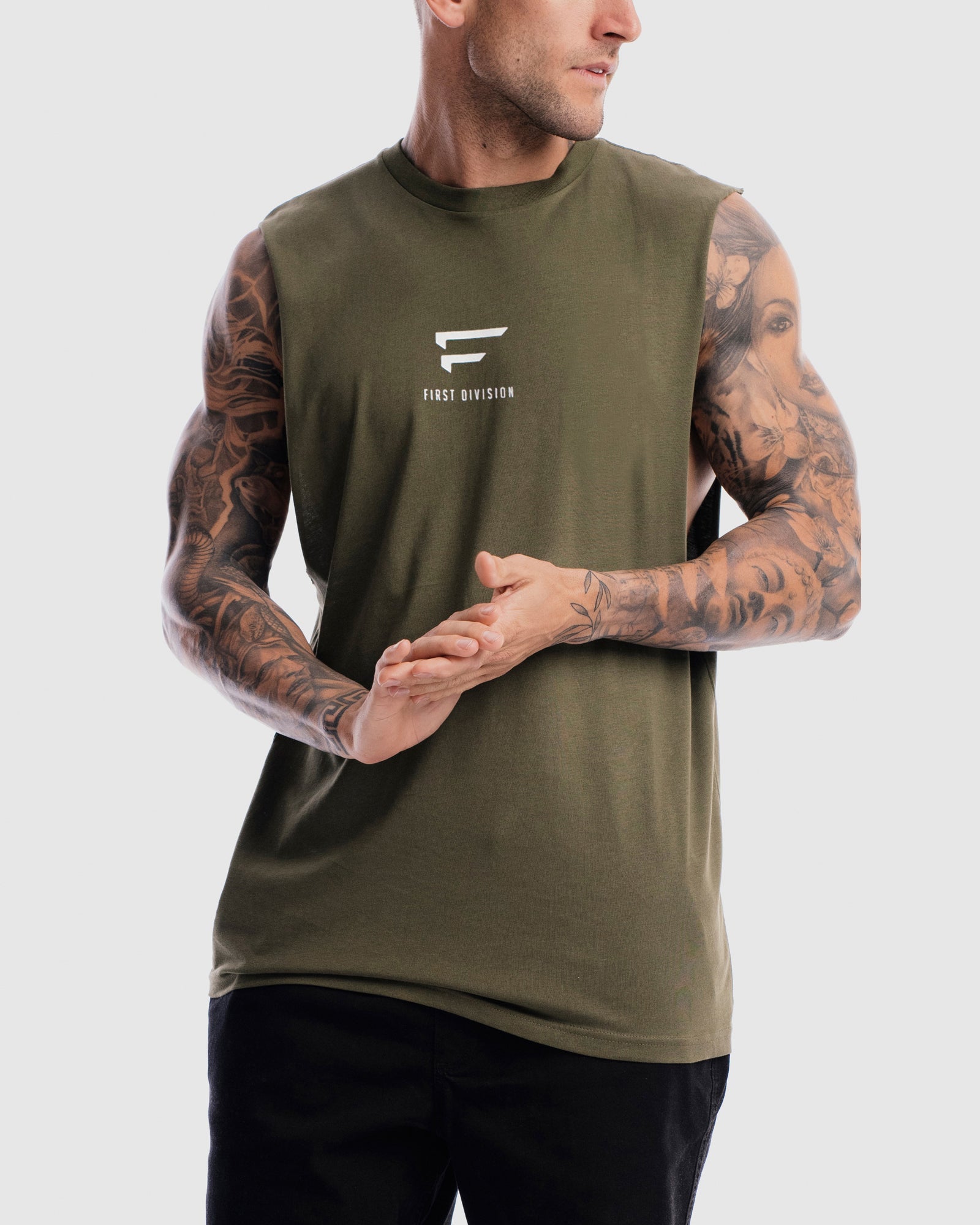 Mens Pro Centre Tank - Olive