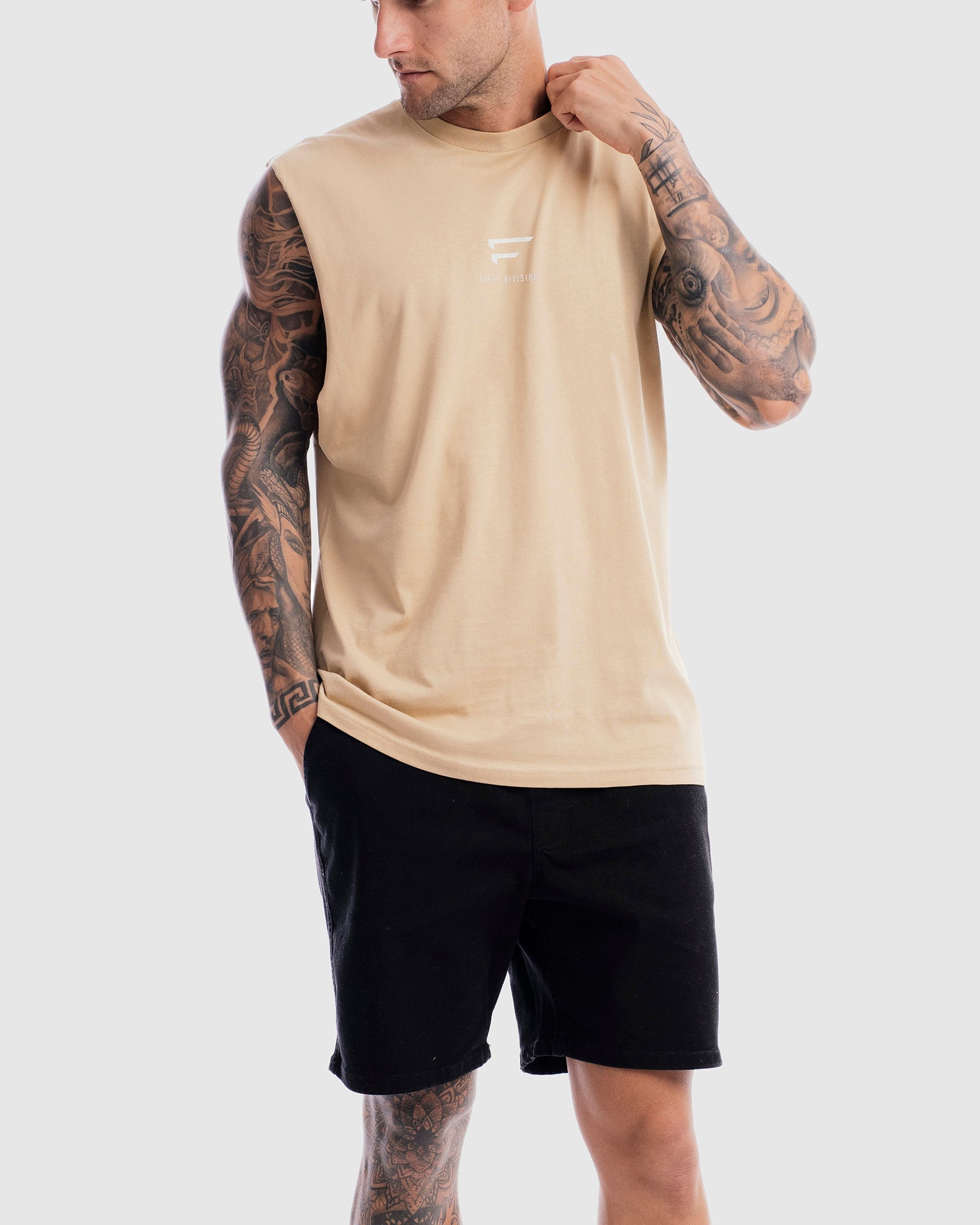 Mens Pro Centre Tank - Camel
