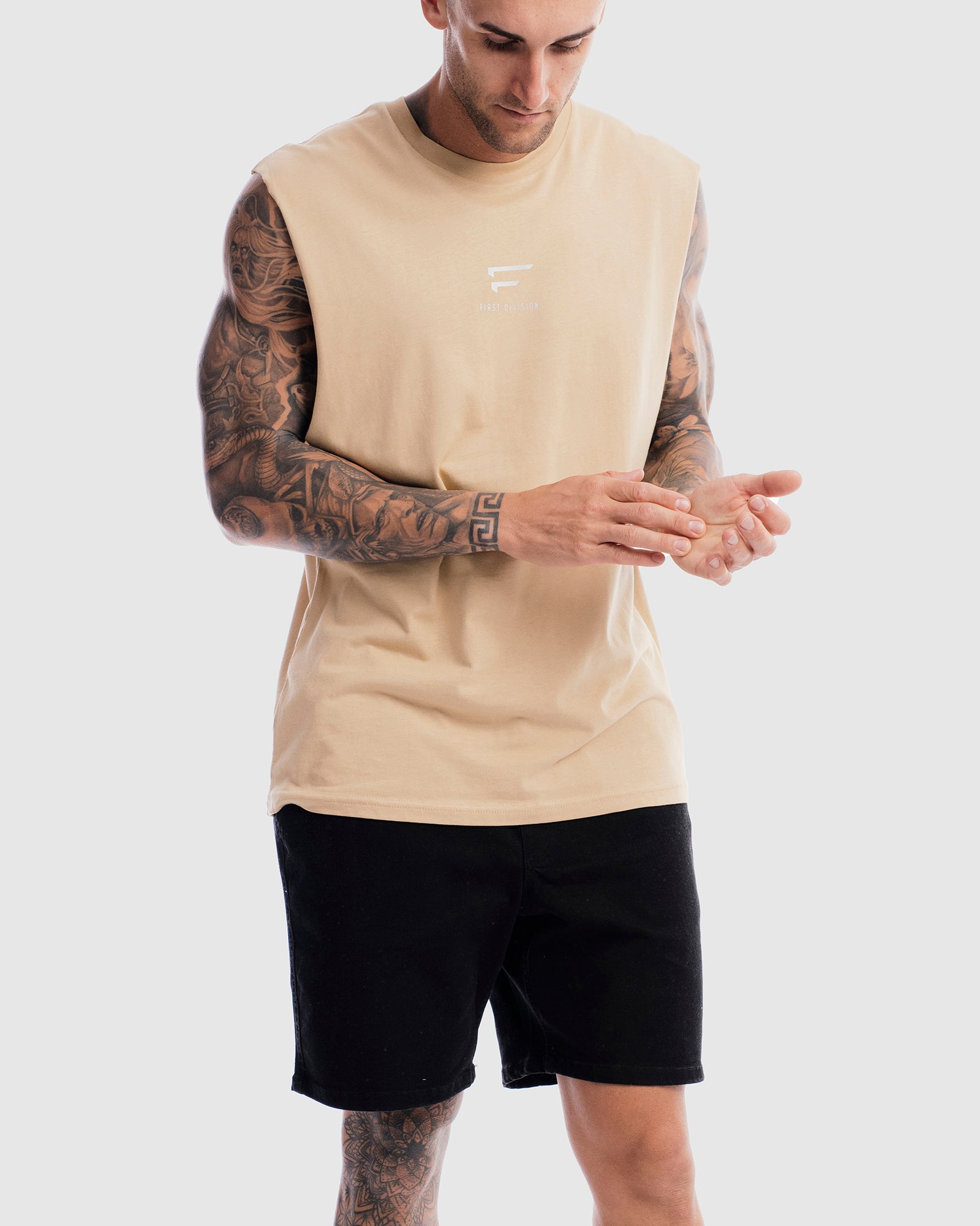Mens Pro Centre Tank - Camel
