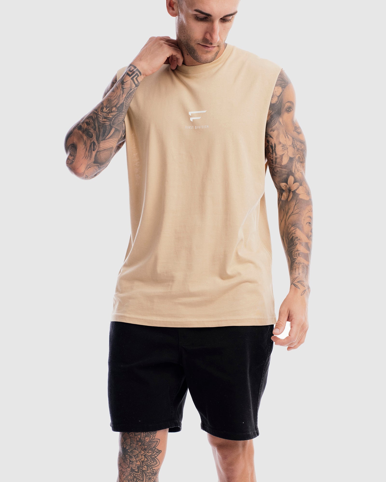 Mens Pro Centre Tank - Camel
