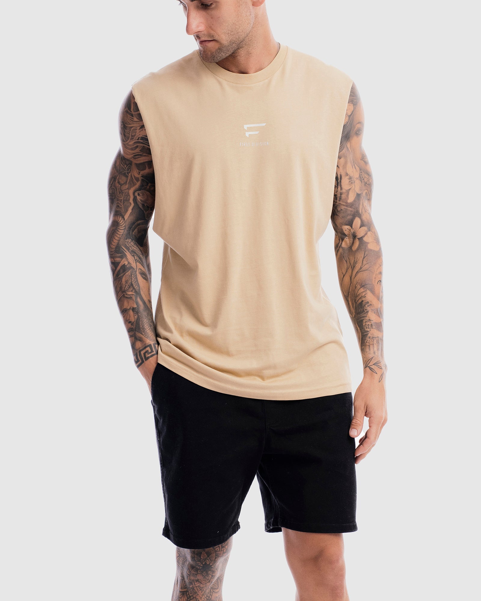 Mens Pro Centre Tank - Camel