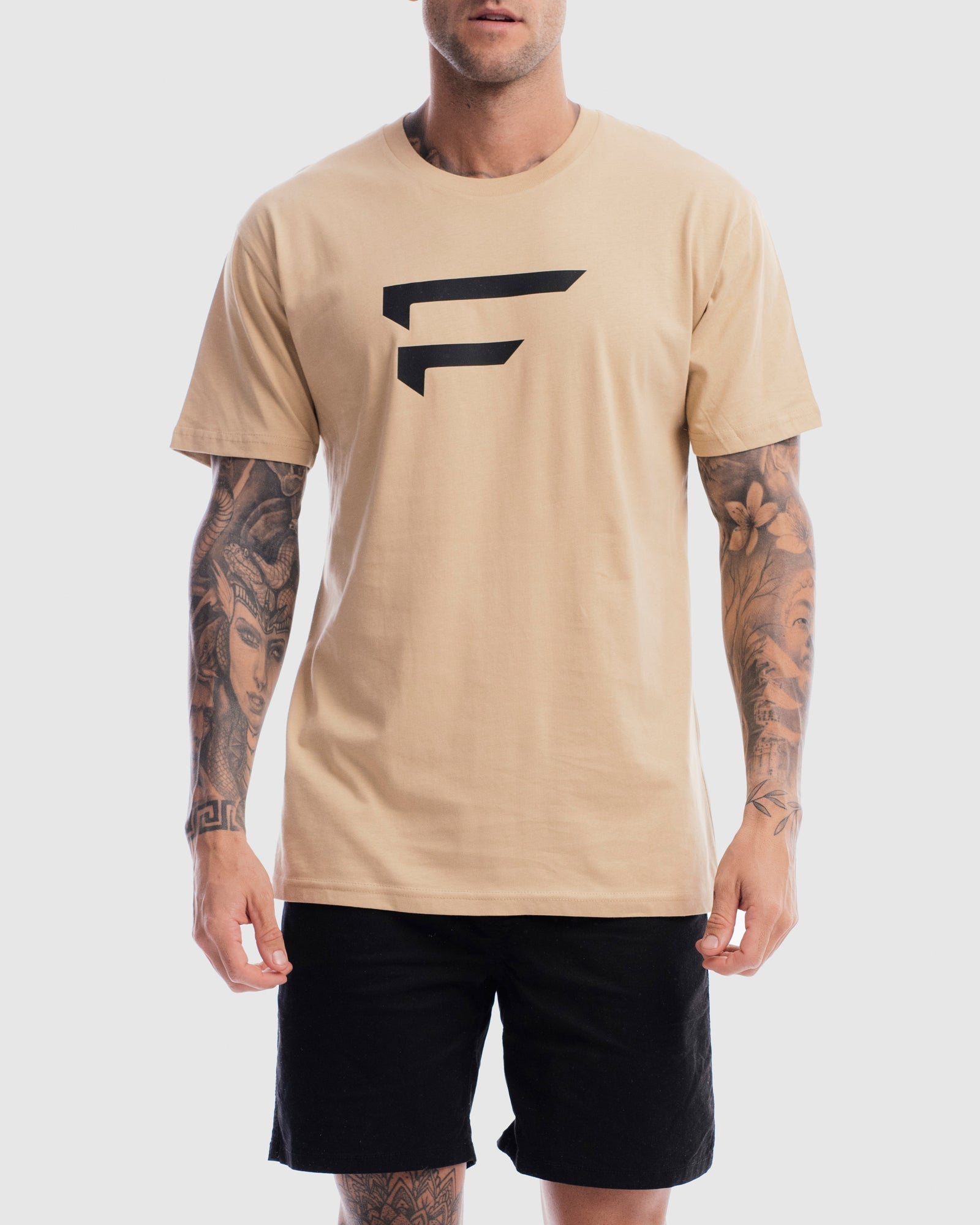 Mens Performance Logo Tee - Camel