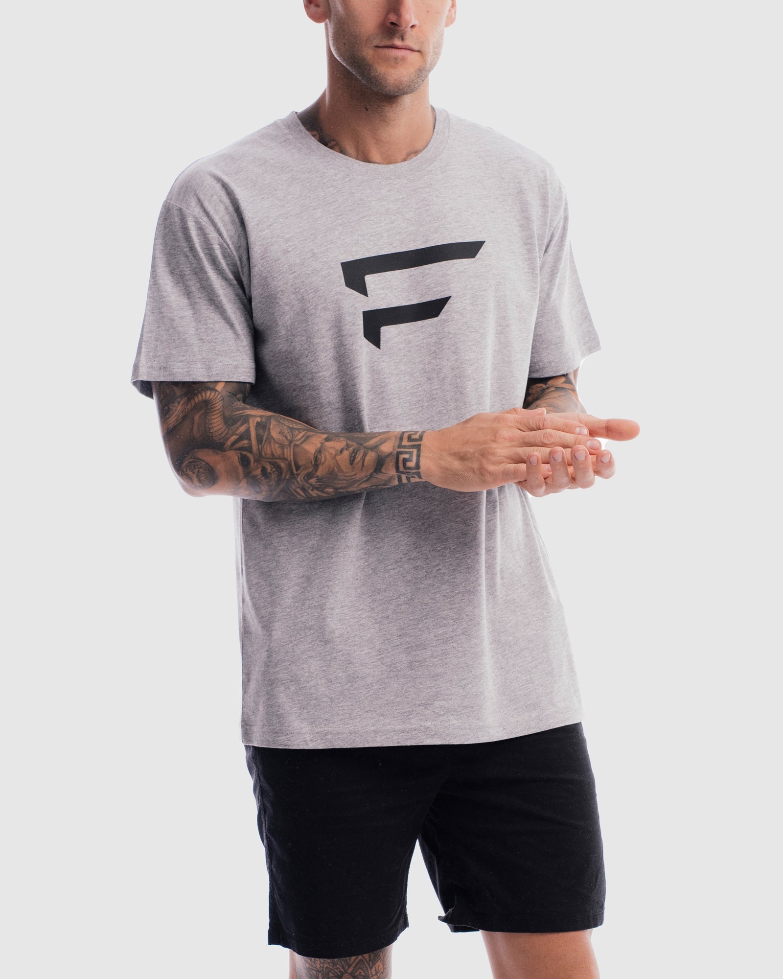 Mens Performance Logo Tee - Marle Grey