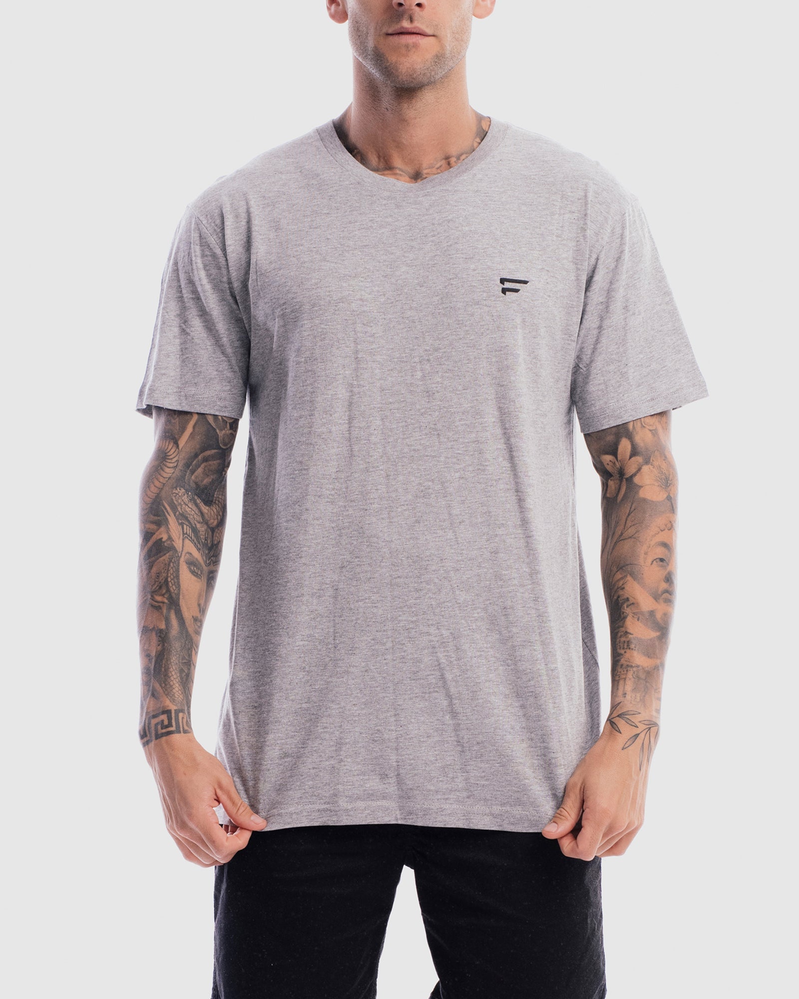 Mens Performance Crest Rise Tee - Marle Grey