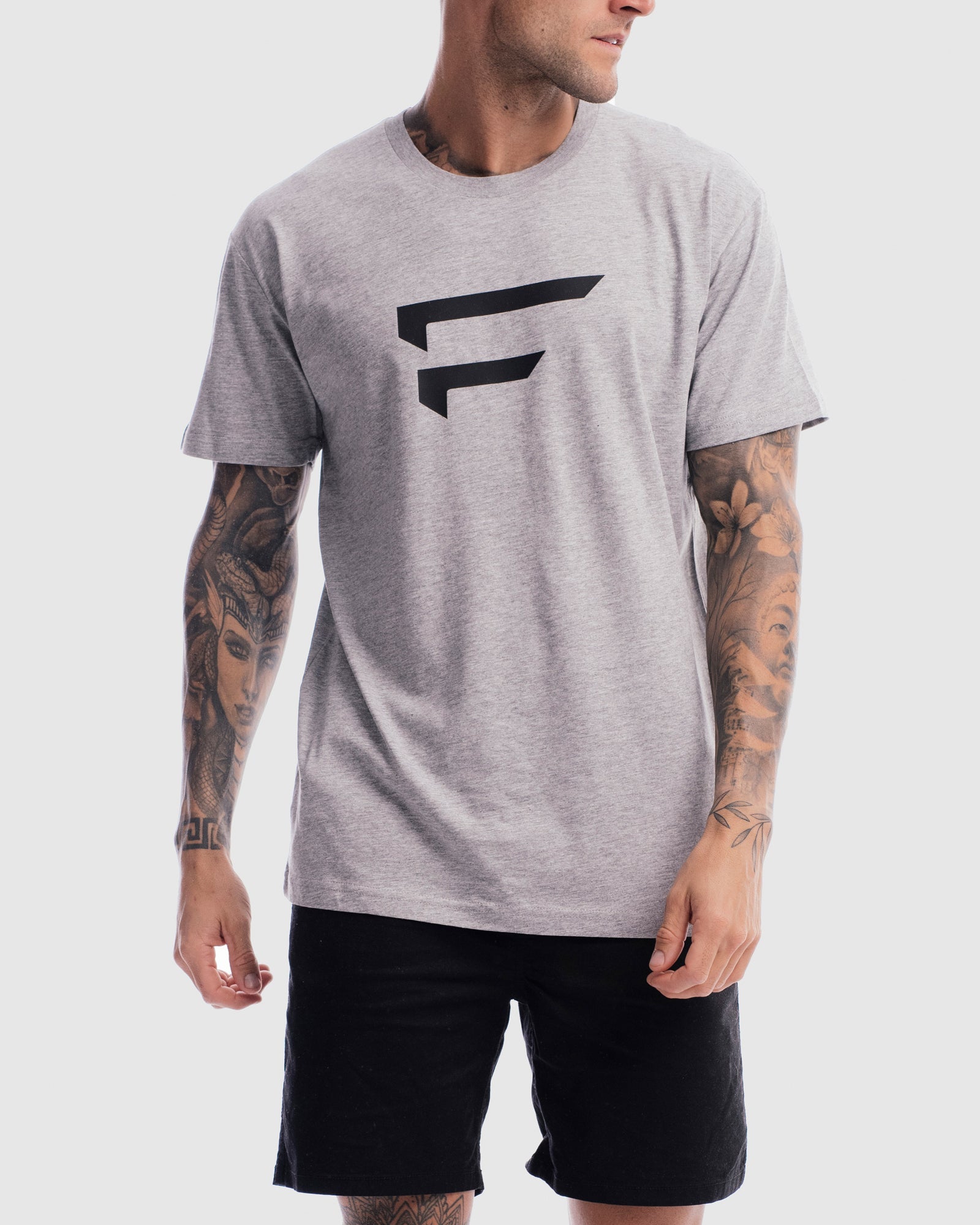 Mens Performance Logo Tee - Marle Grey