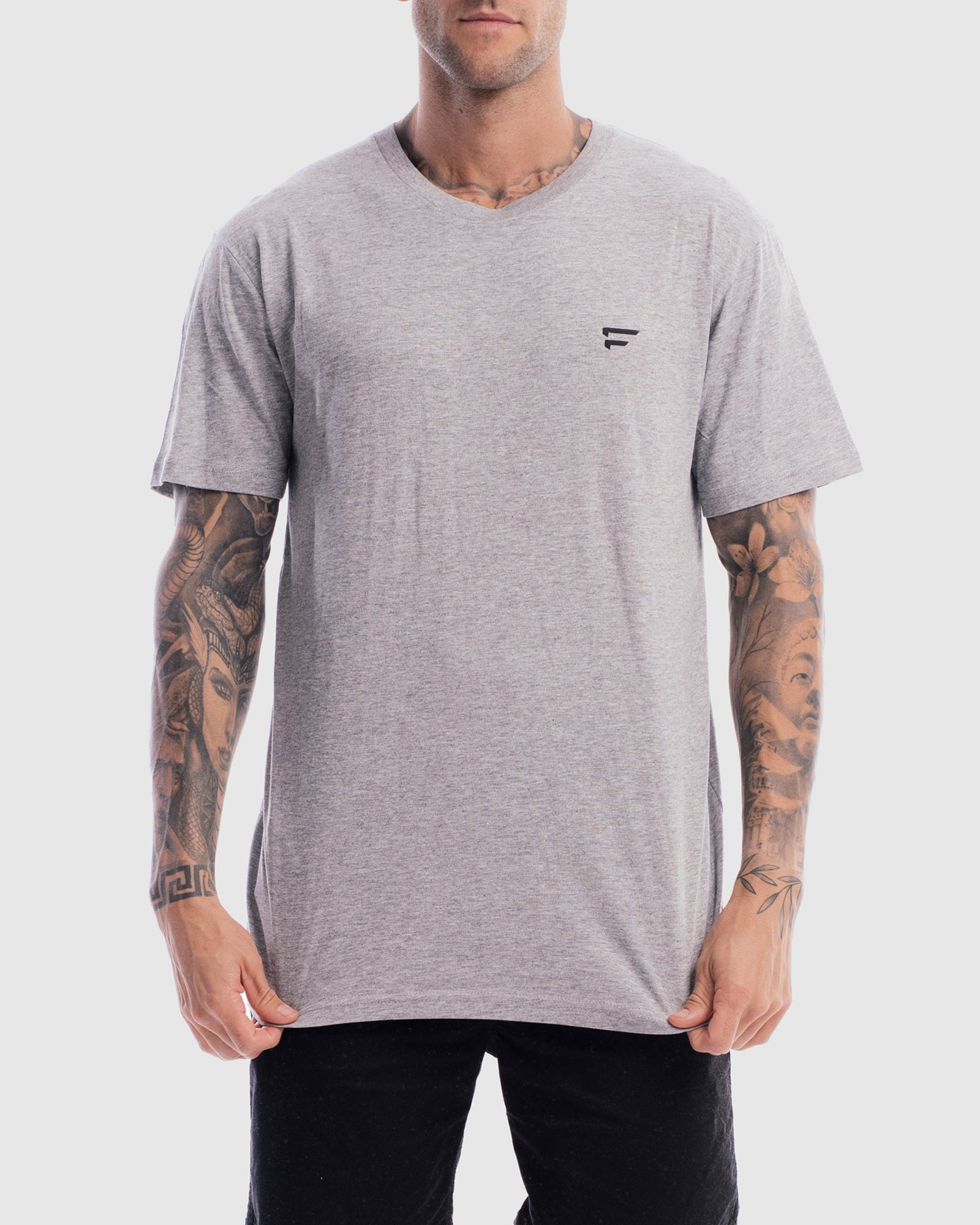 Mens Performance Crest Rise Tee - Marle Grey