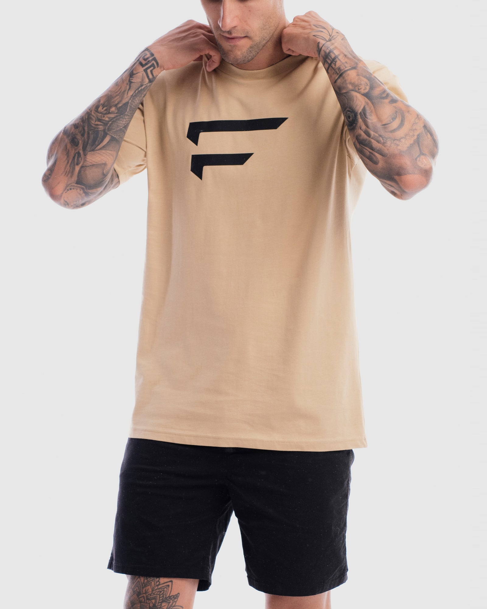 Mens Performance Logo Tee - Camel