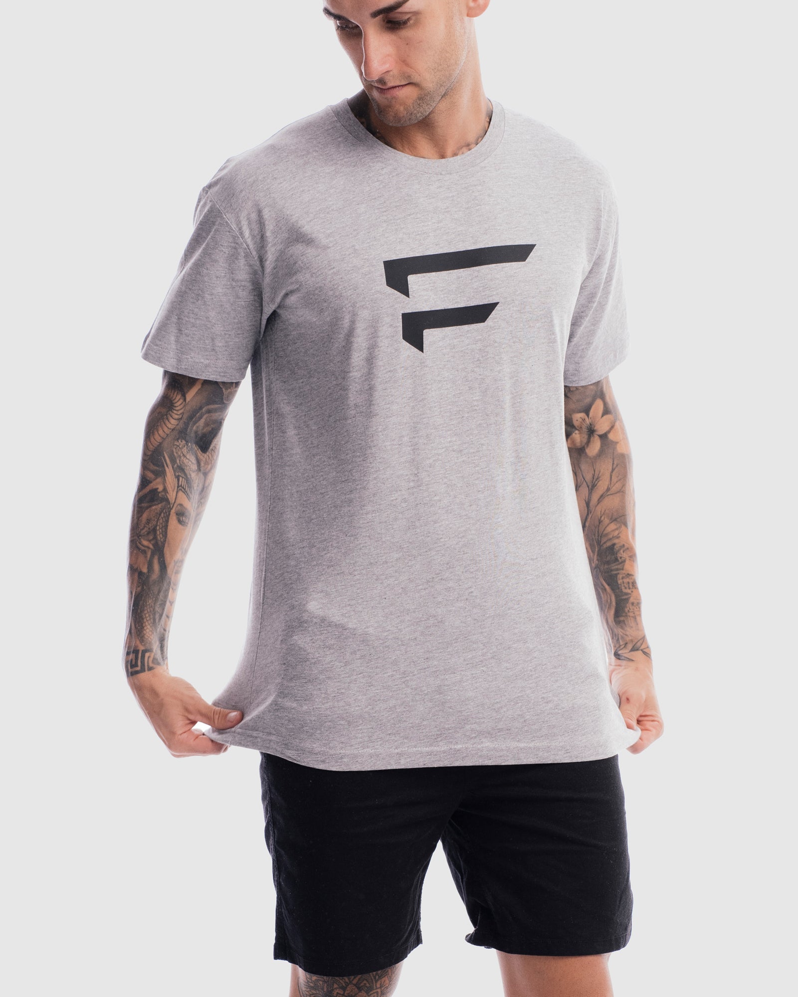 Mens Performance Logo Tee - Marle Grey