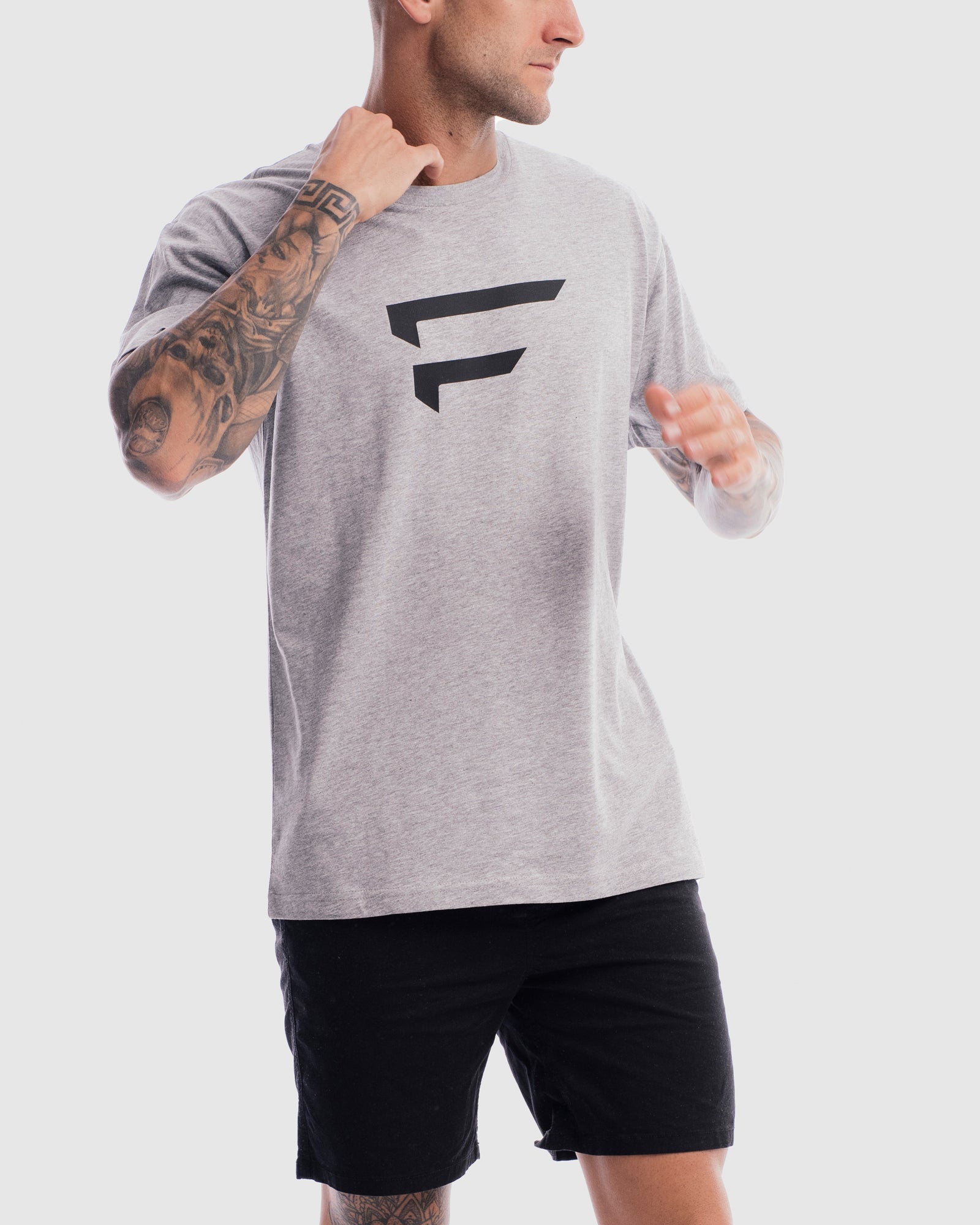 Mens Performance Logo Tee - Marle Grey