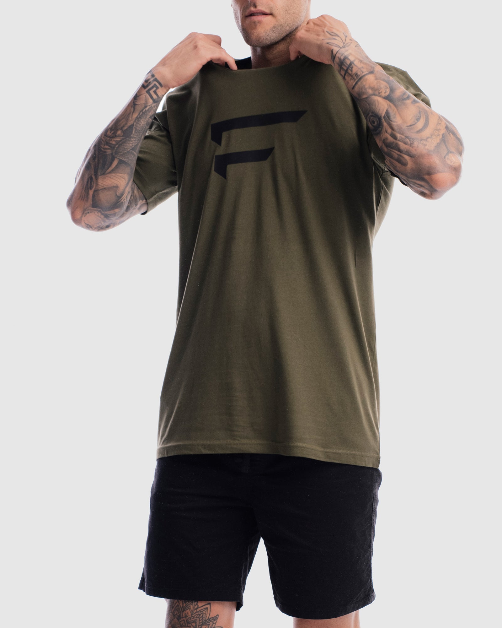 Mens Performance Logo Tee - Olive