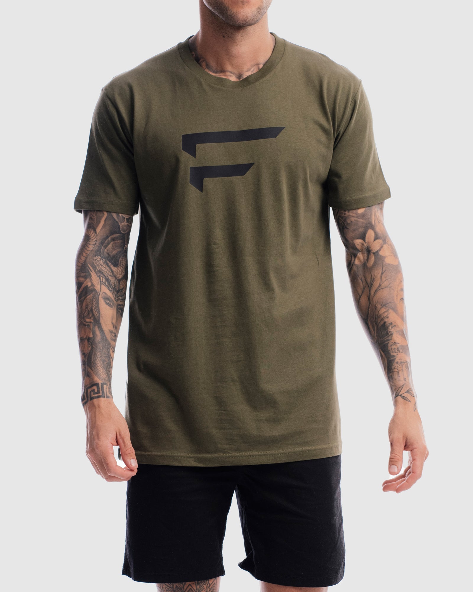 Mens Performance Logo Tee - Olive