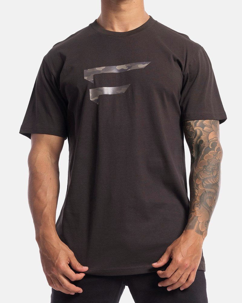 Mens Performance Camo Logo Tee - Vintage Black