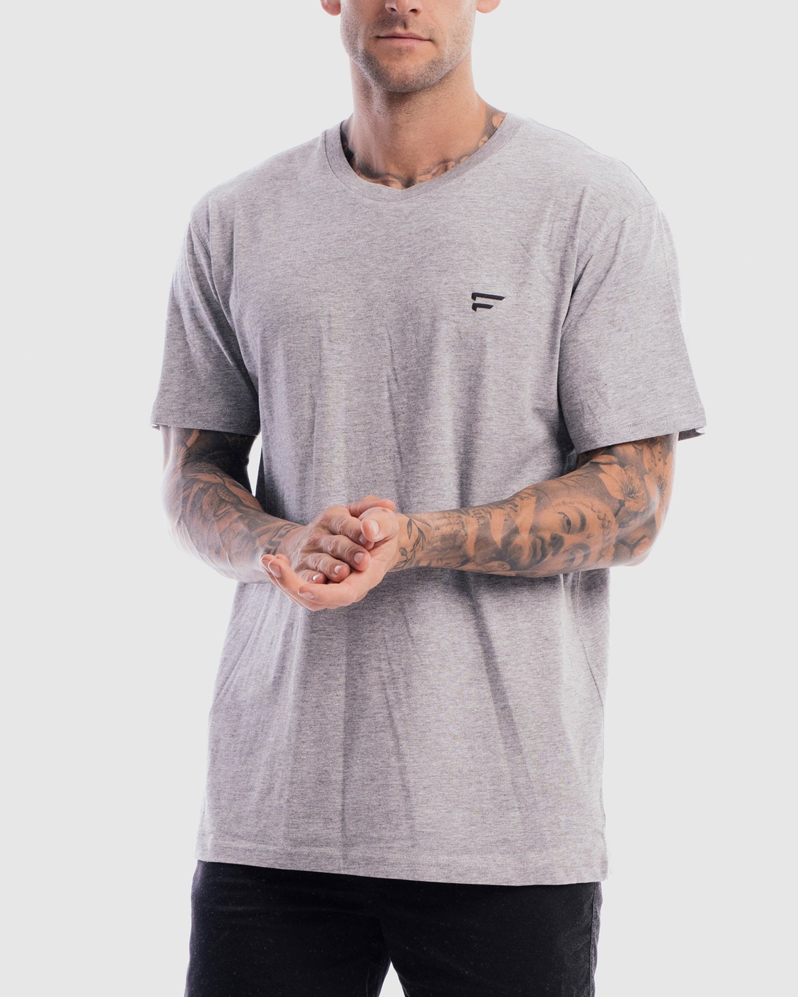 Mens Performance Crest Rise Tee - Marle Grey