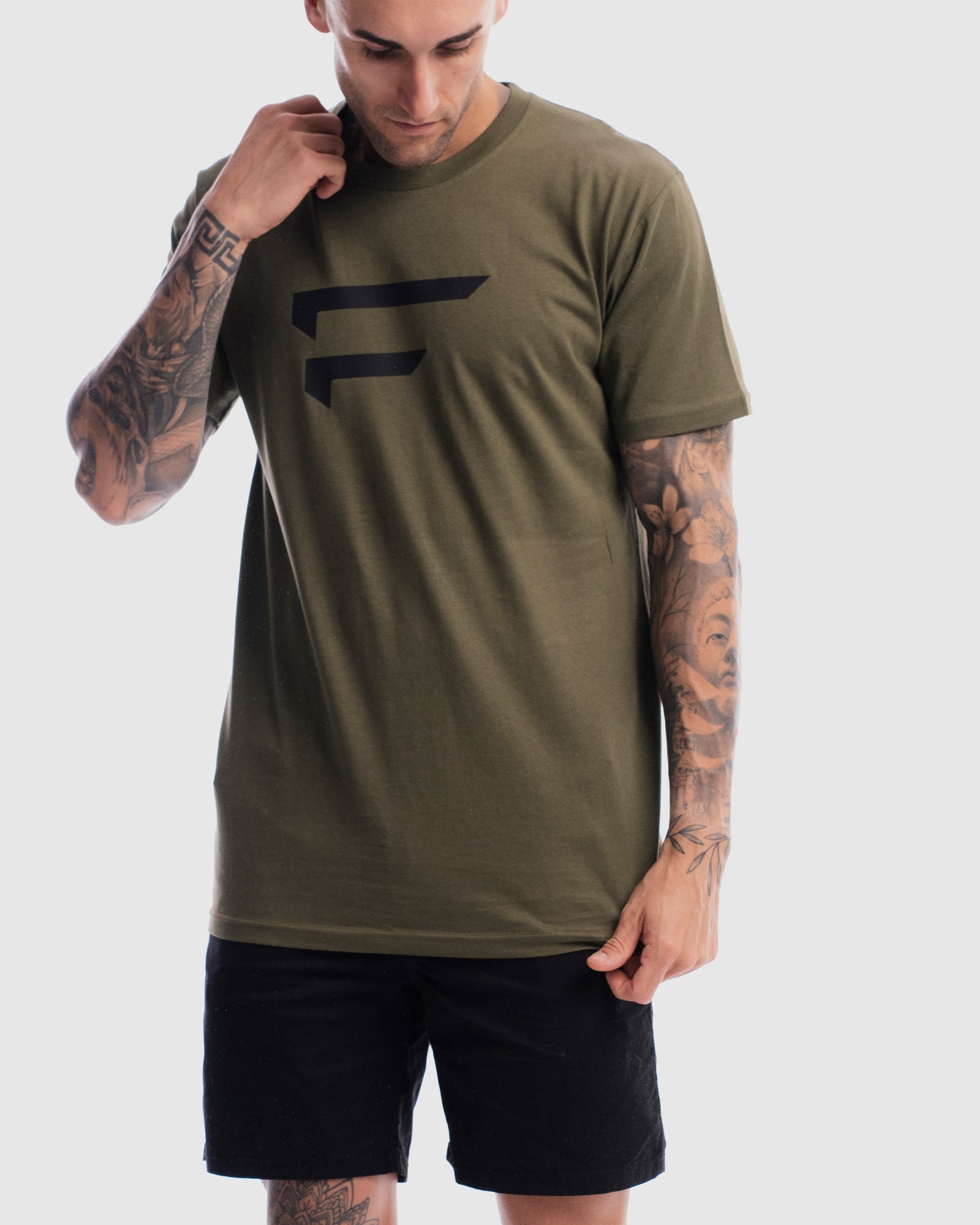Mens Performance Logo Tee - Olive