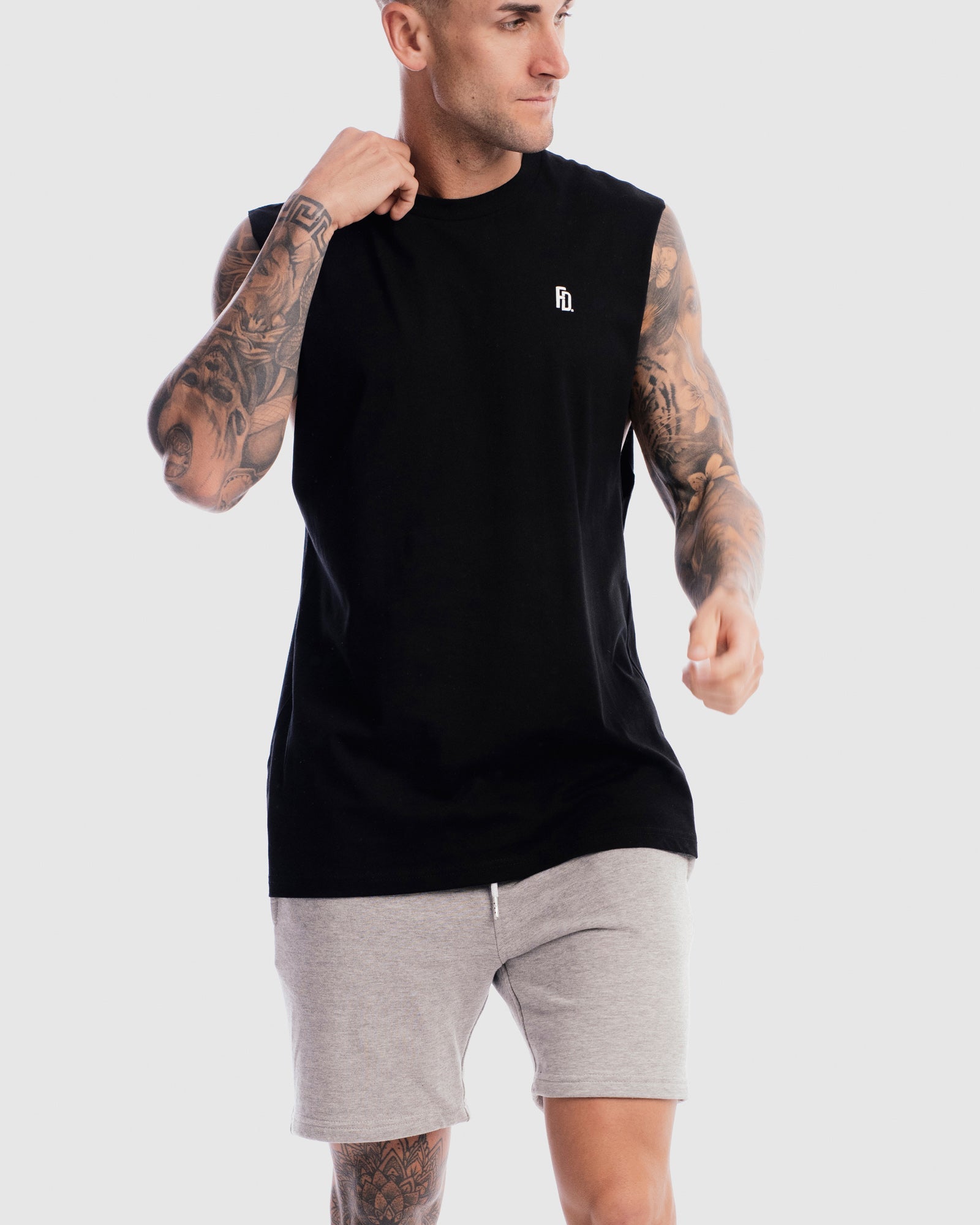 Mens Contract Rise Tank - Black