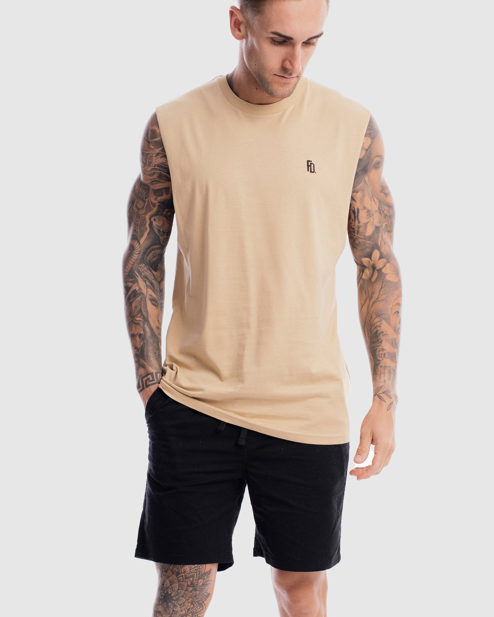 Mens Contract Rise Tank - Camel