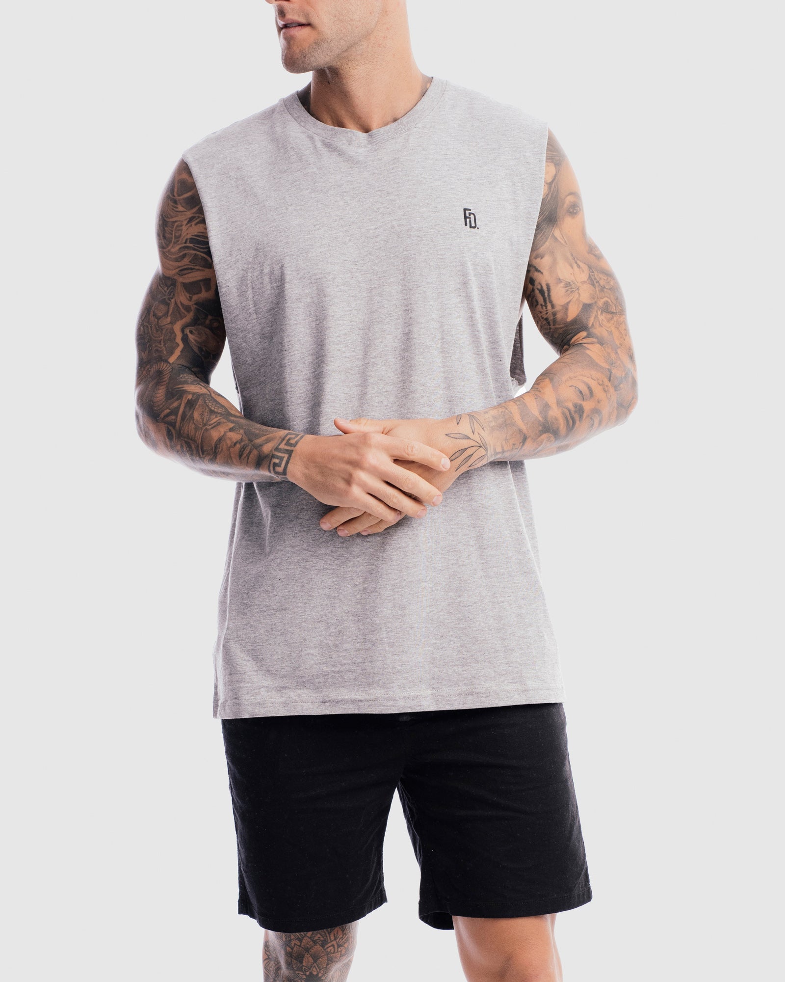 Mens Contract Rise Tank - Marle Grey
