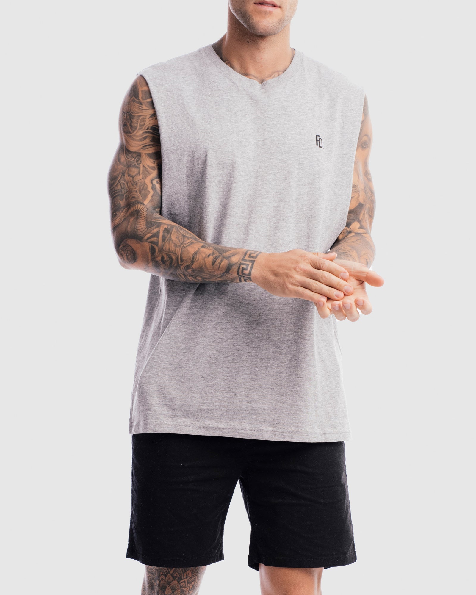Mens Contract Rise Tank - Marle Grey