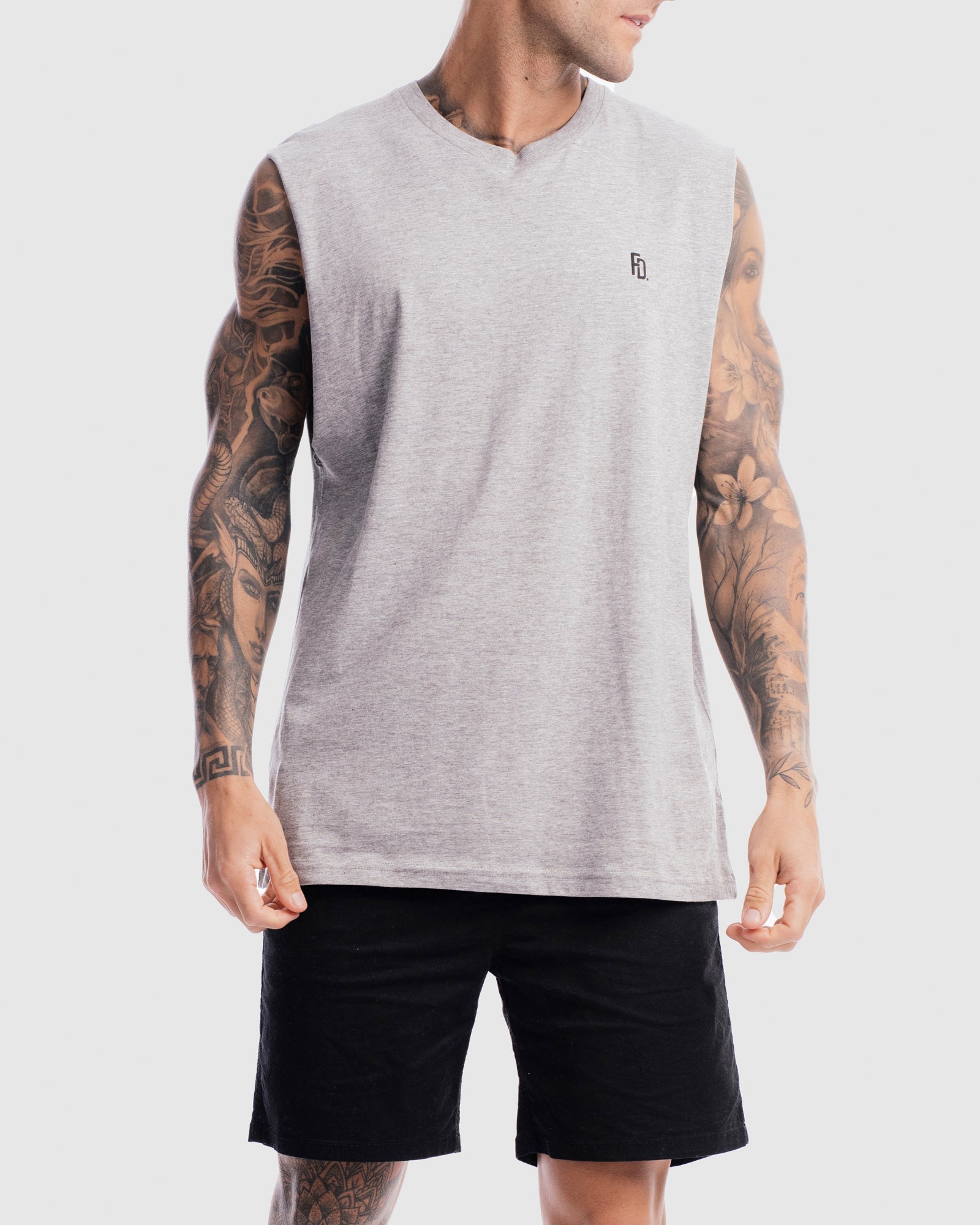 Mens Contract Rise Tank - Marle Grey