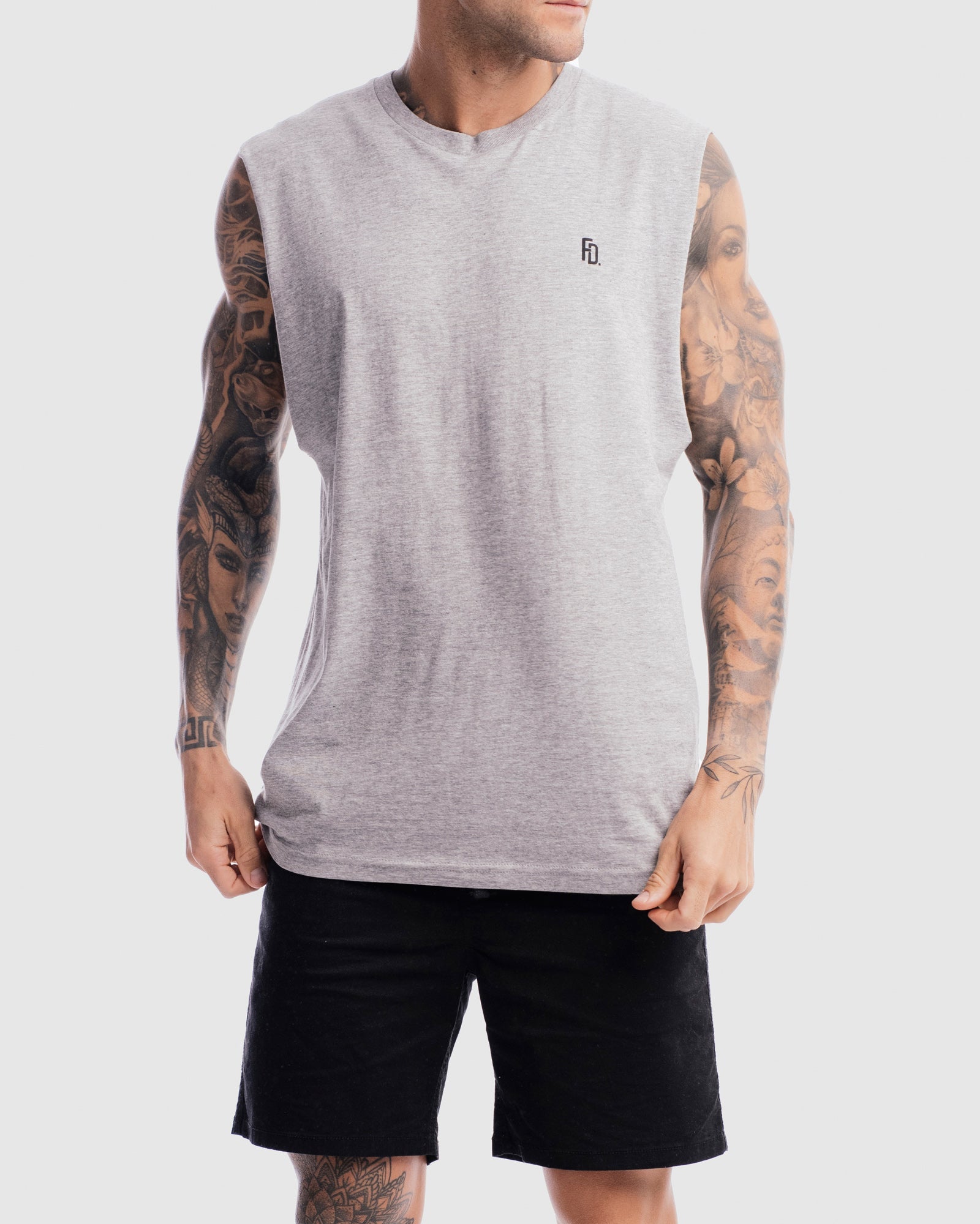 Mens Contract Rise Tank - Marle Grey