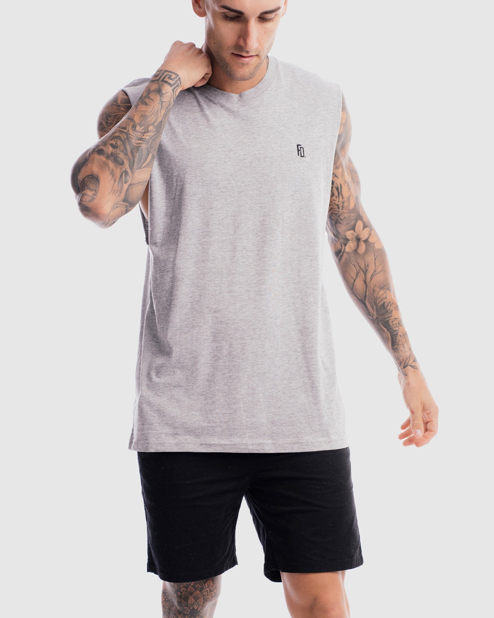 Mens Contract Rise Tank - Marle Grey