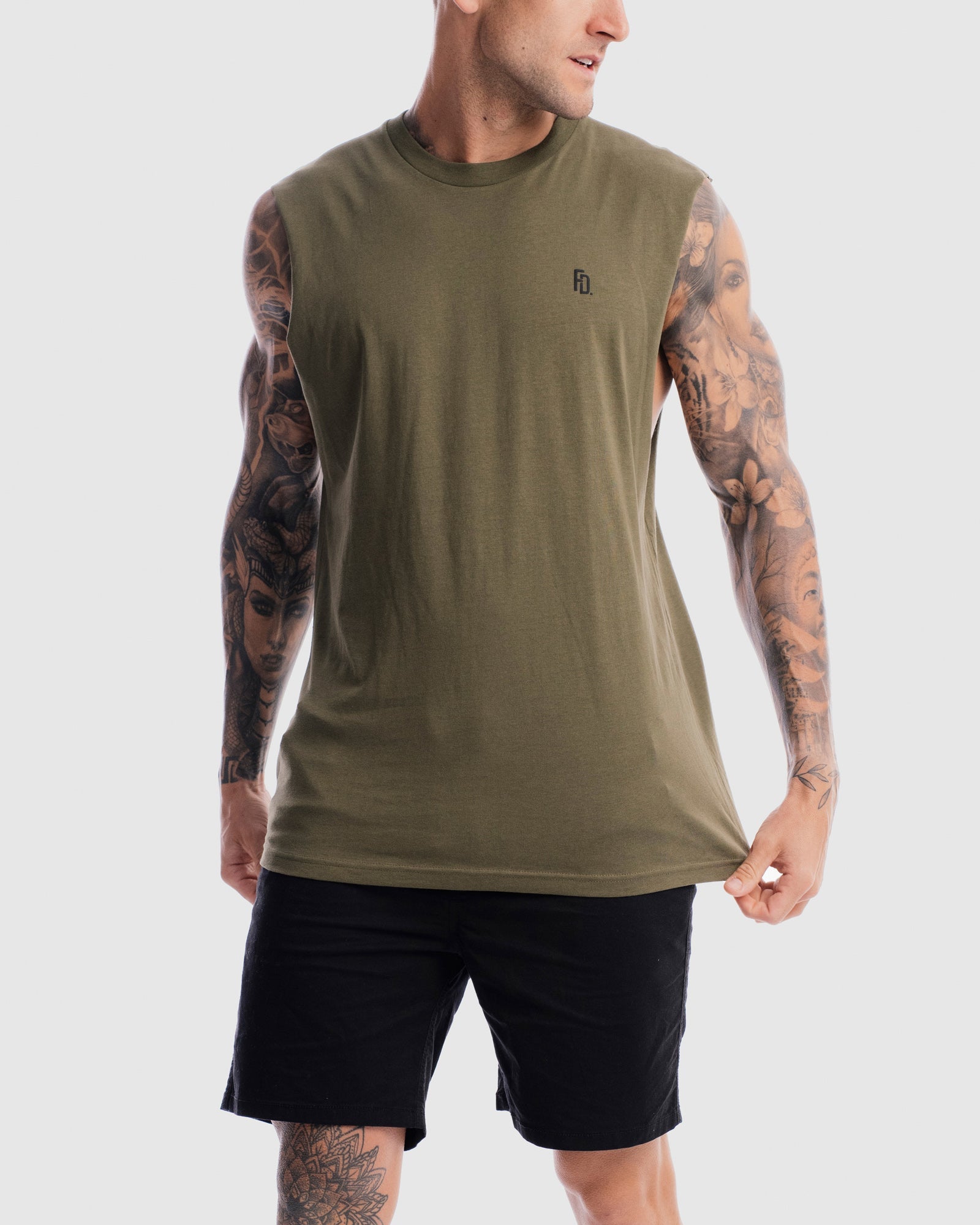 Mens Contract Rise Tank - Olive