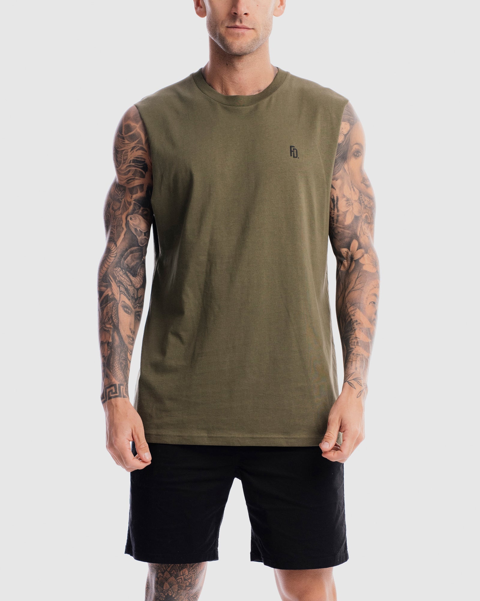 Mens Contract Rise Tank - Olive
