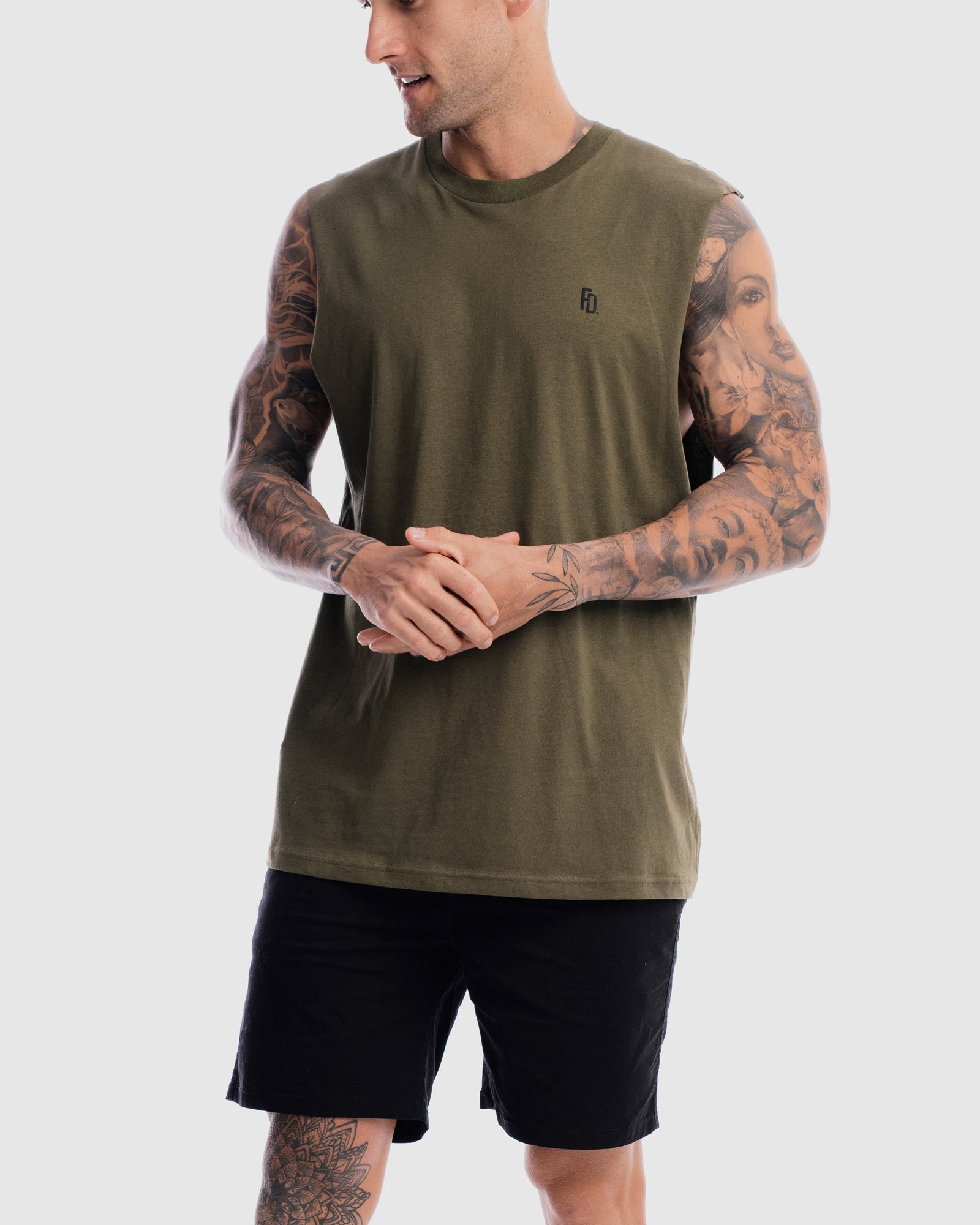 Mens Contract Rise Tank - Olive