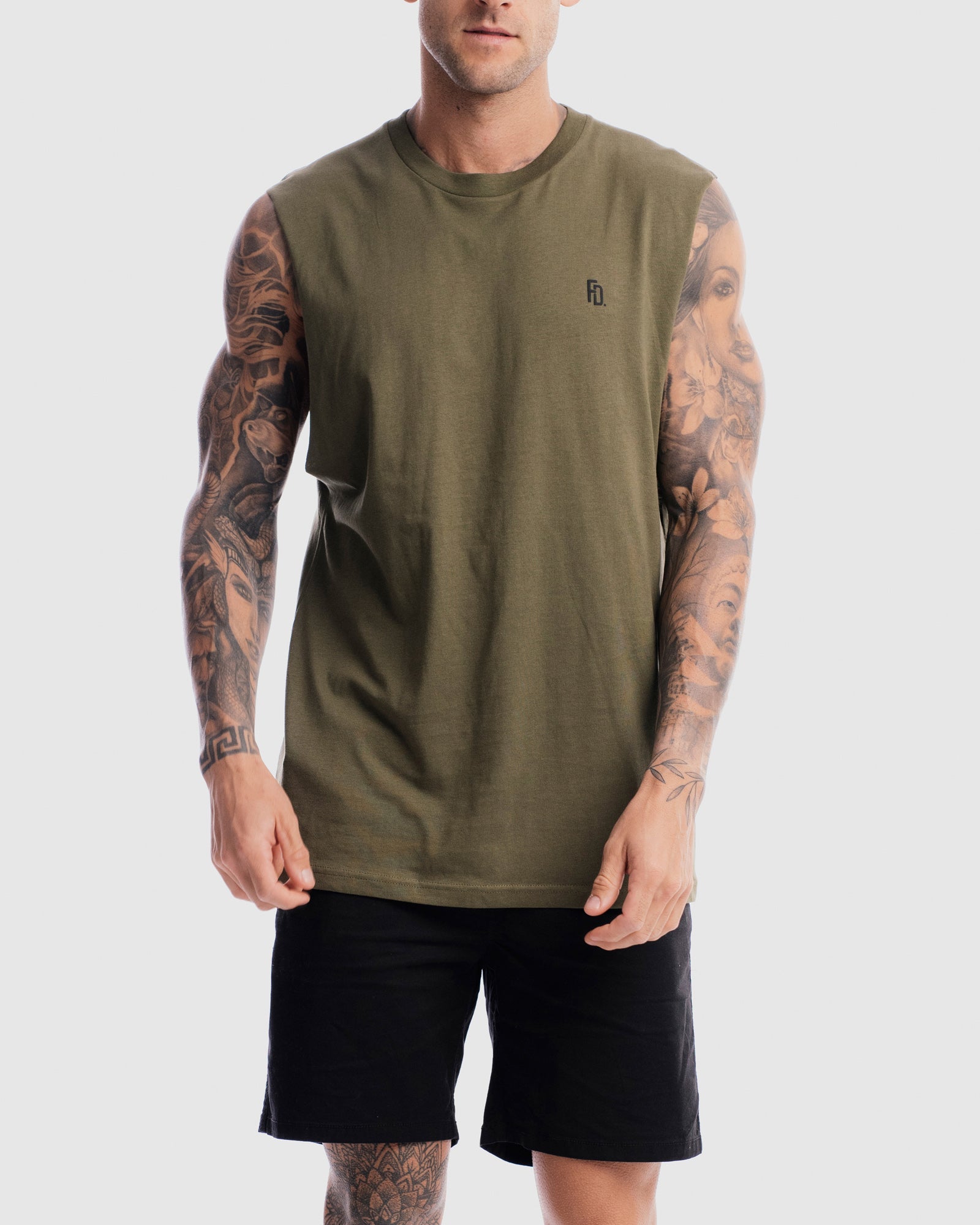 Mens Contract Rise Tank - Olive