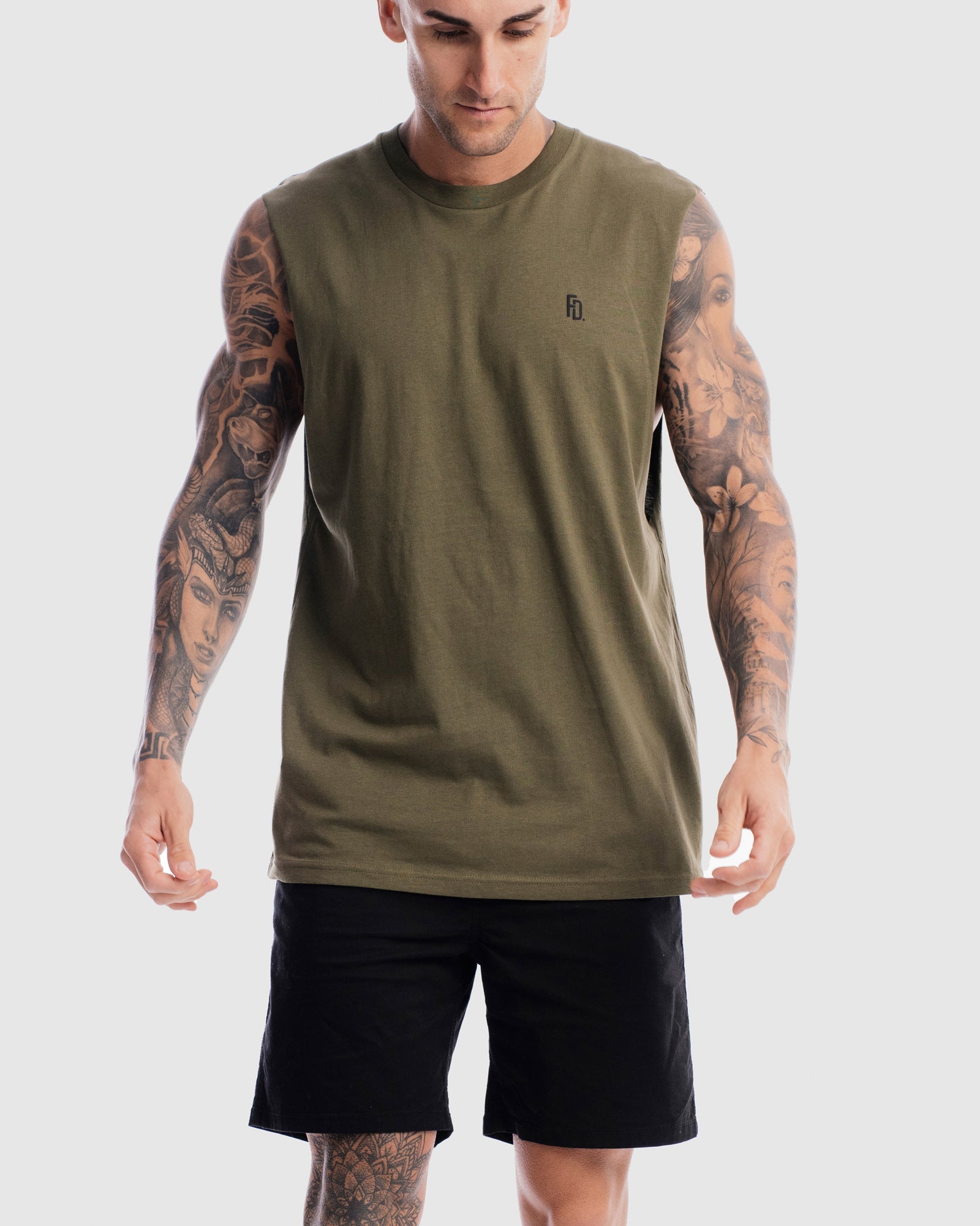 Mens Contract Rise Tank - Olive