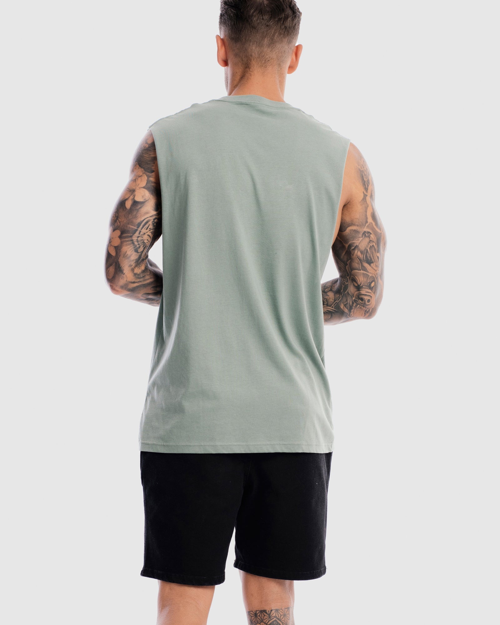 Mens Contract Rise Tank - Sage