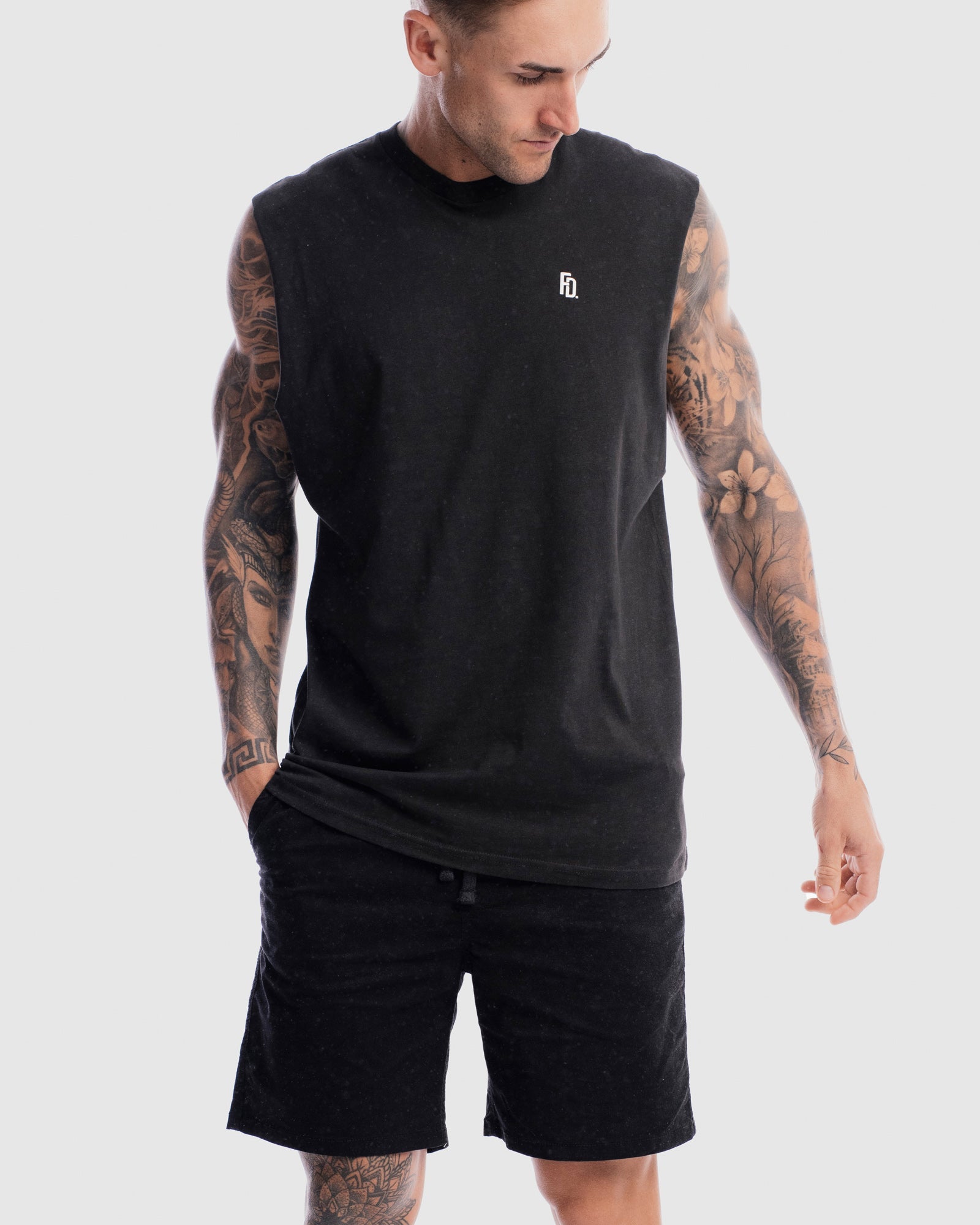Mens Contract Rise Tank - Vintage Black