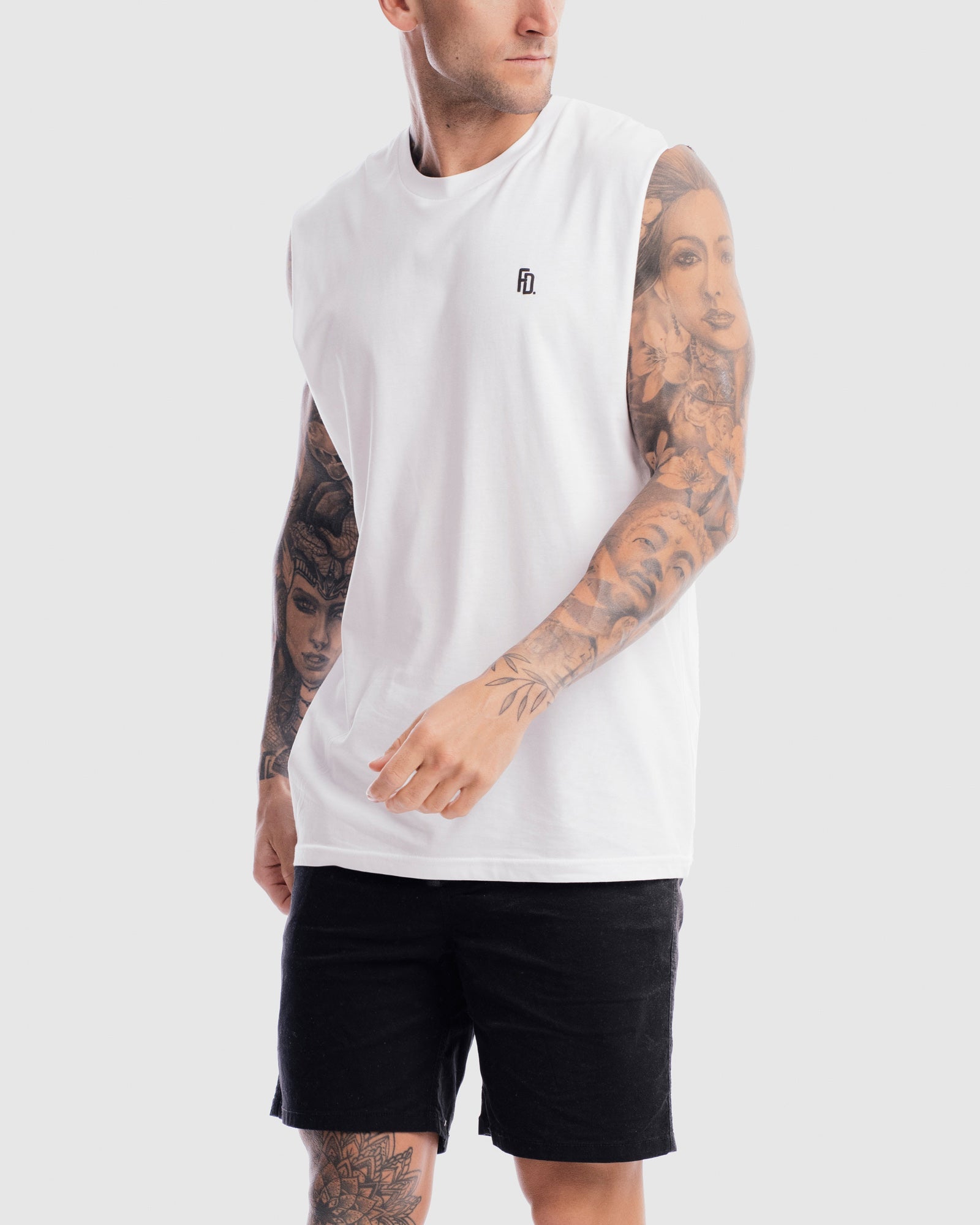 Mens Contract Rise Tank - White