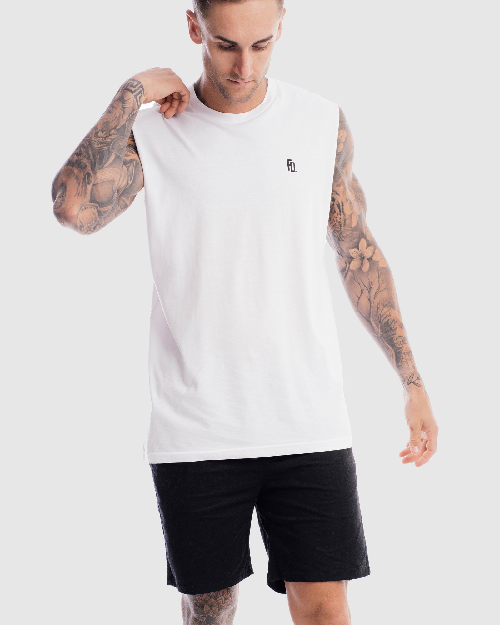 Mens Contract Rise Tank - White
