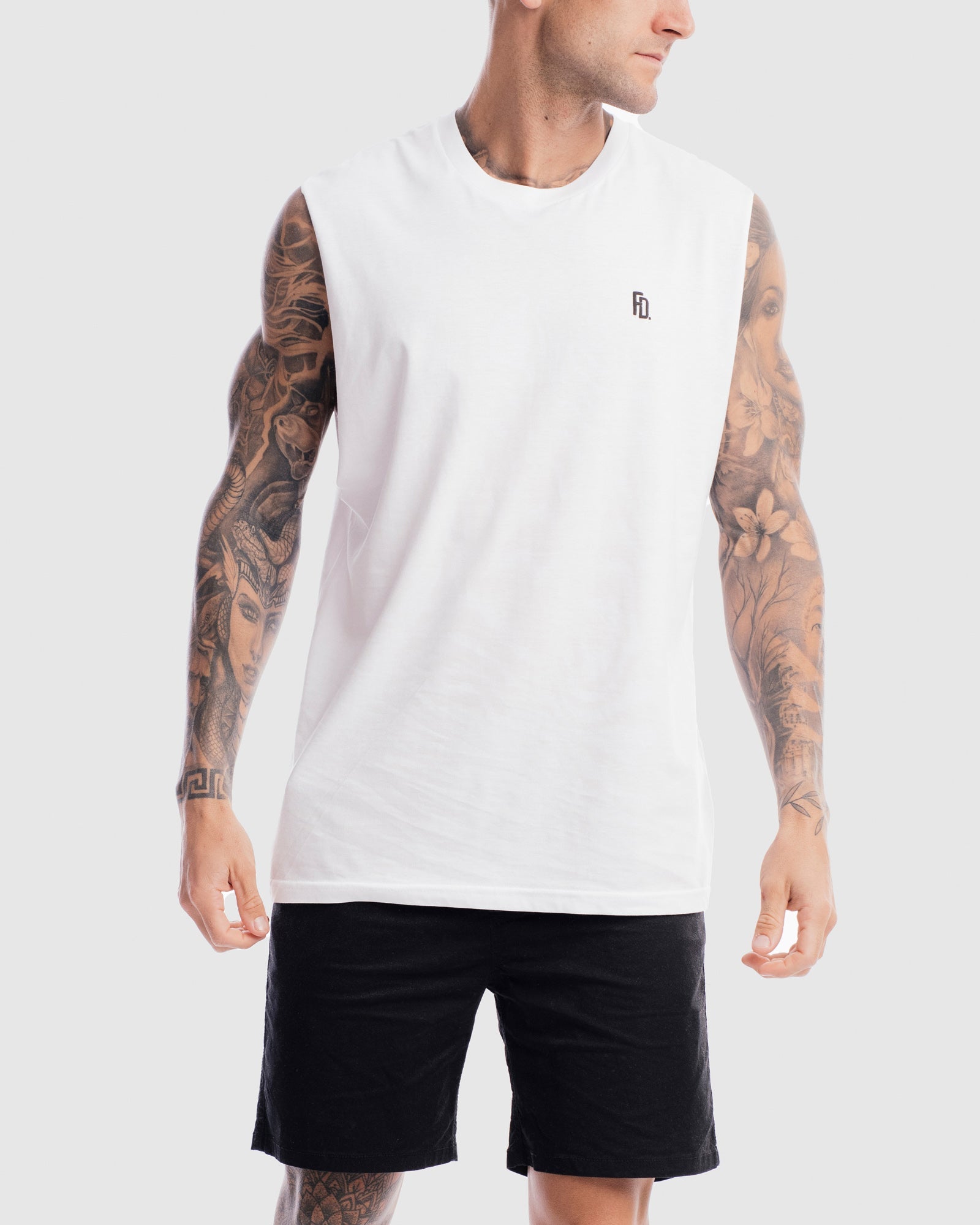 Mens Contract Rise Tank - White