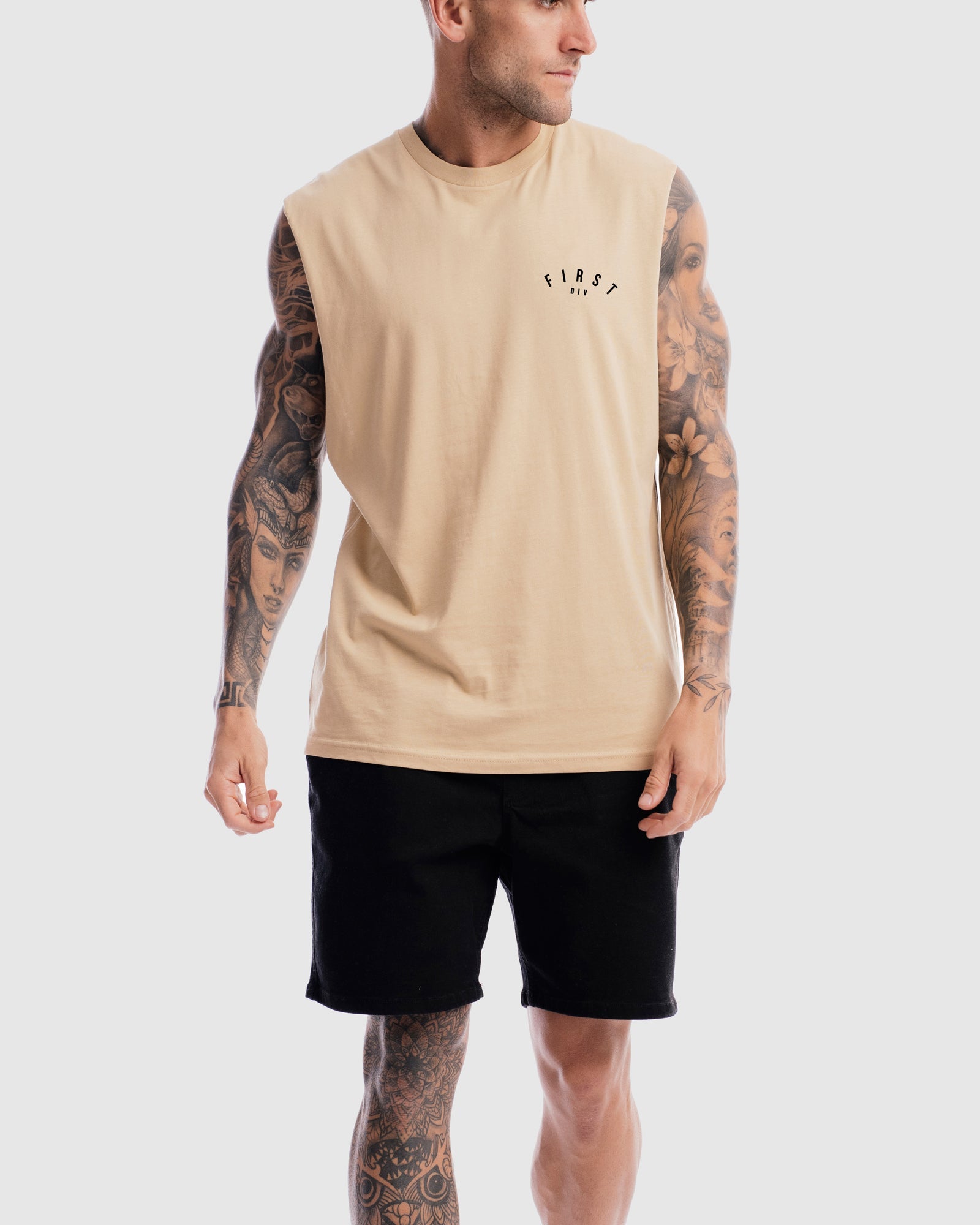 Mens Core Crest Tank - Camel