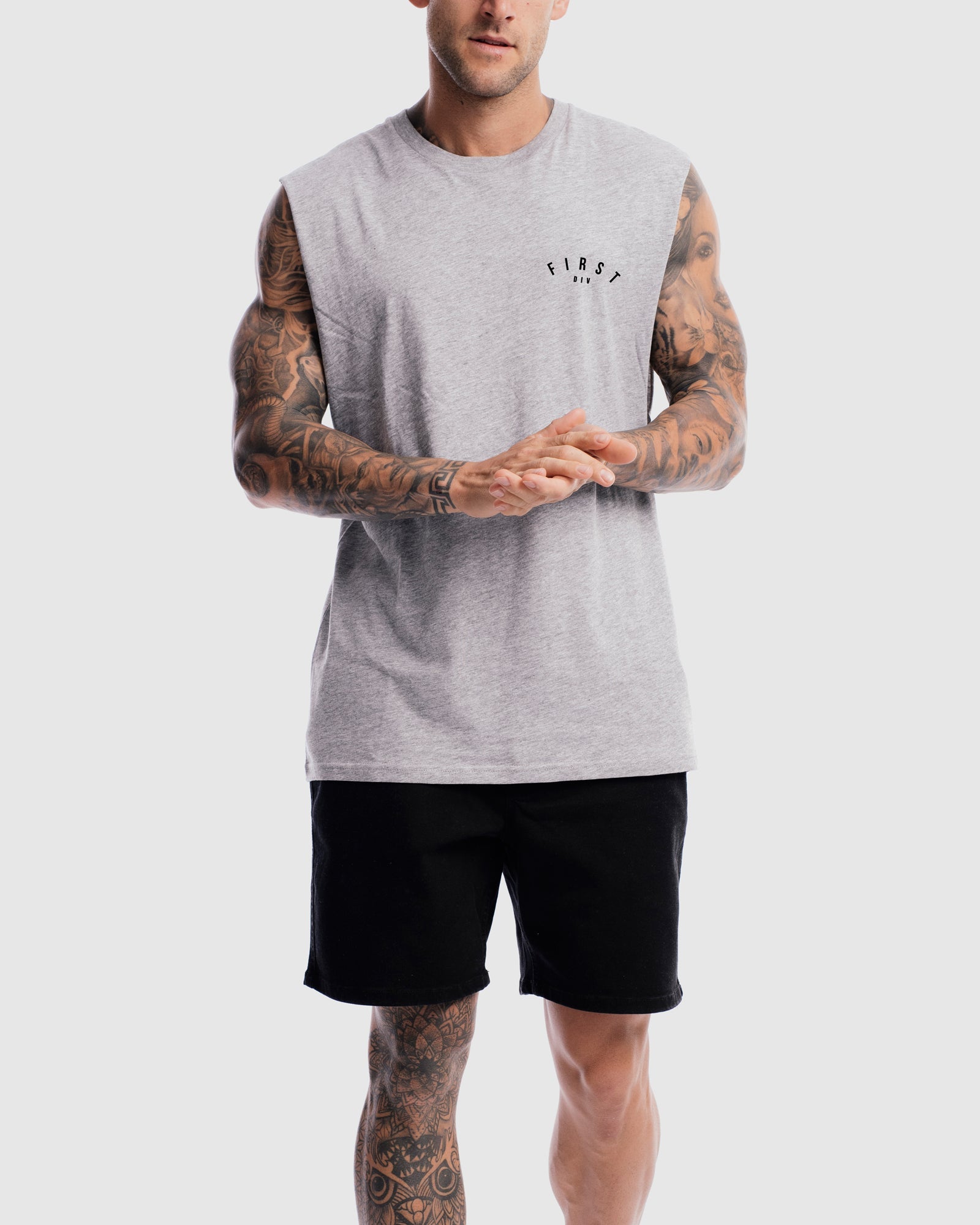 Mens Core Crest Tank - Marle Grey