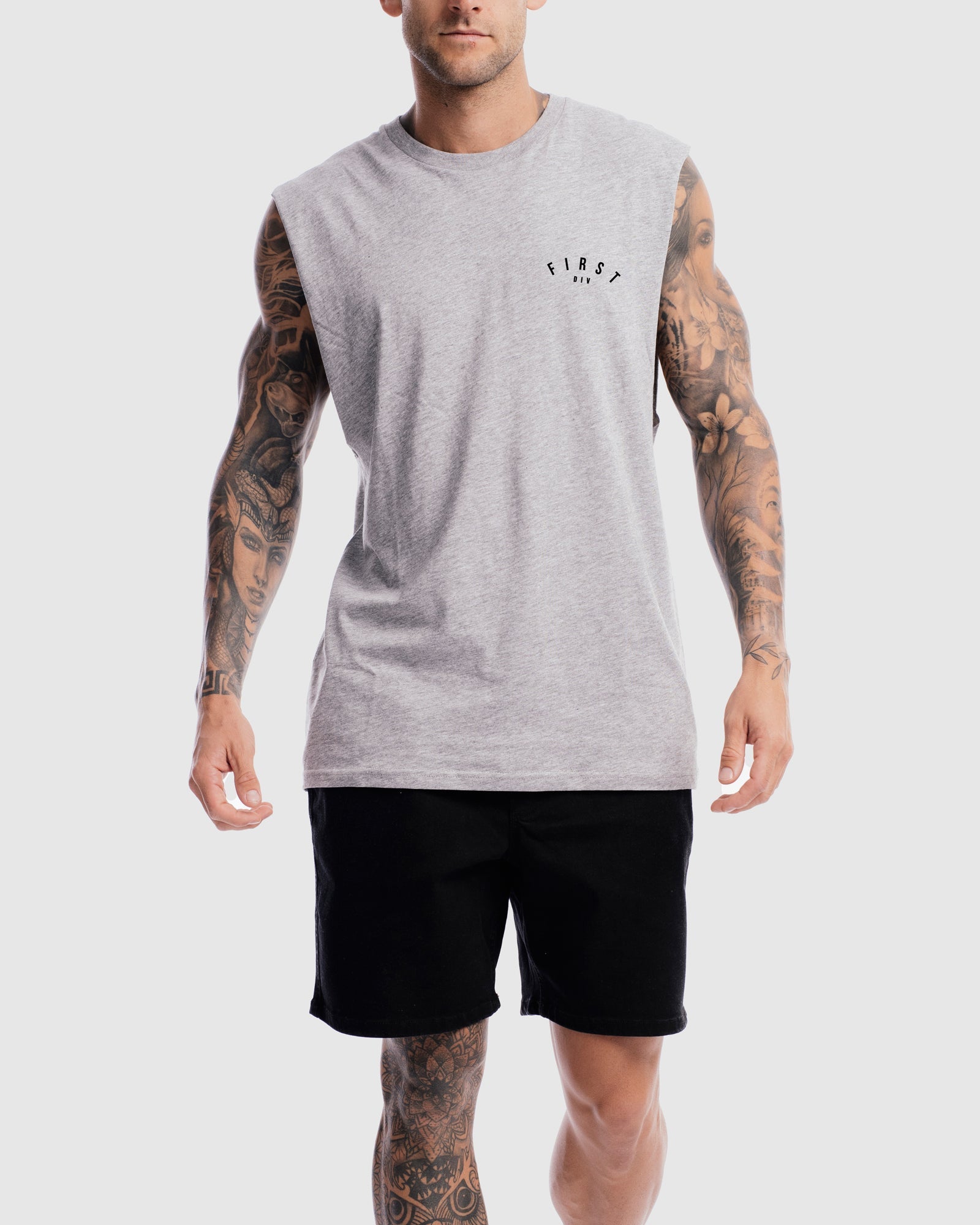 Mens Core Crest Tank - Marle Grey