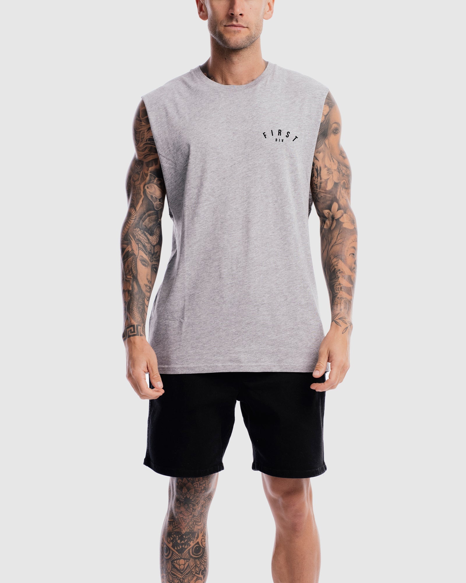 Mens Core Crest Tank - Marle Grey