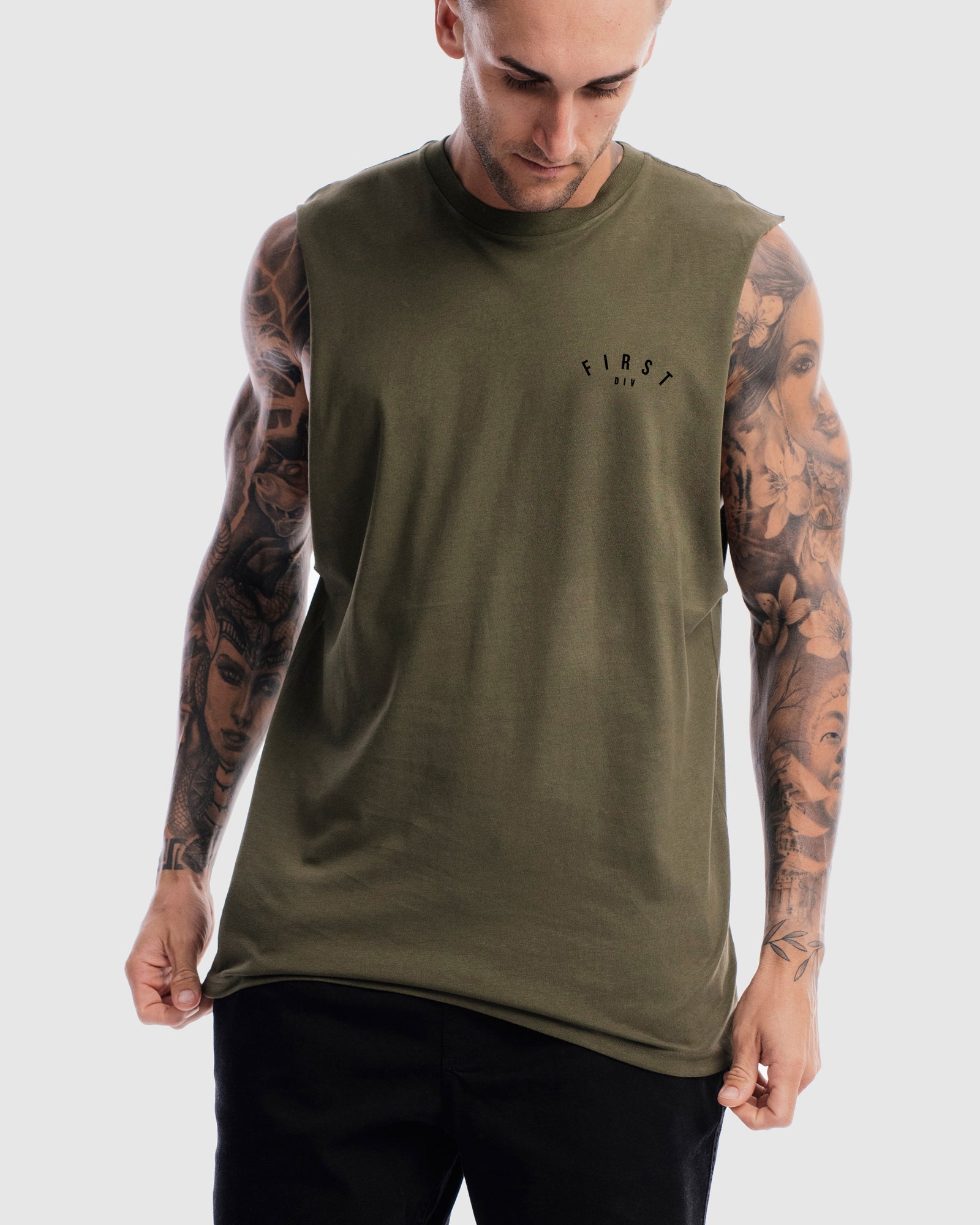 Mens Core Crest Tank - Olive