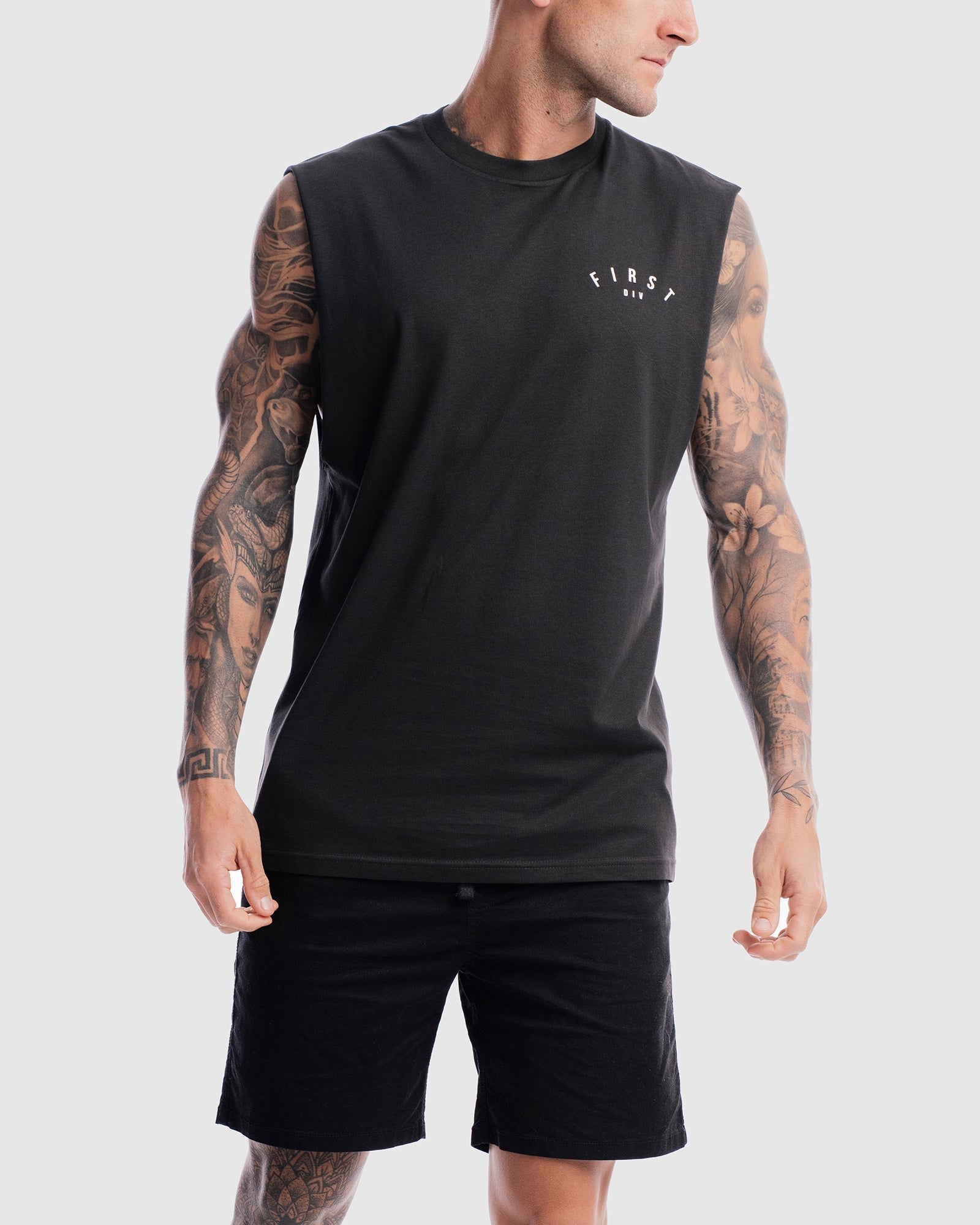 Mens Core Crest Tank - Vintage Black