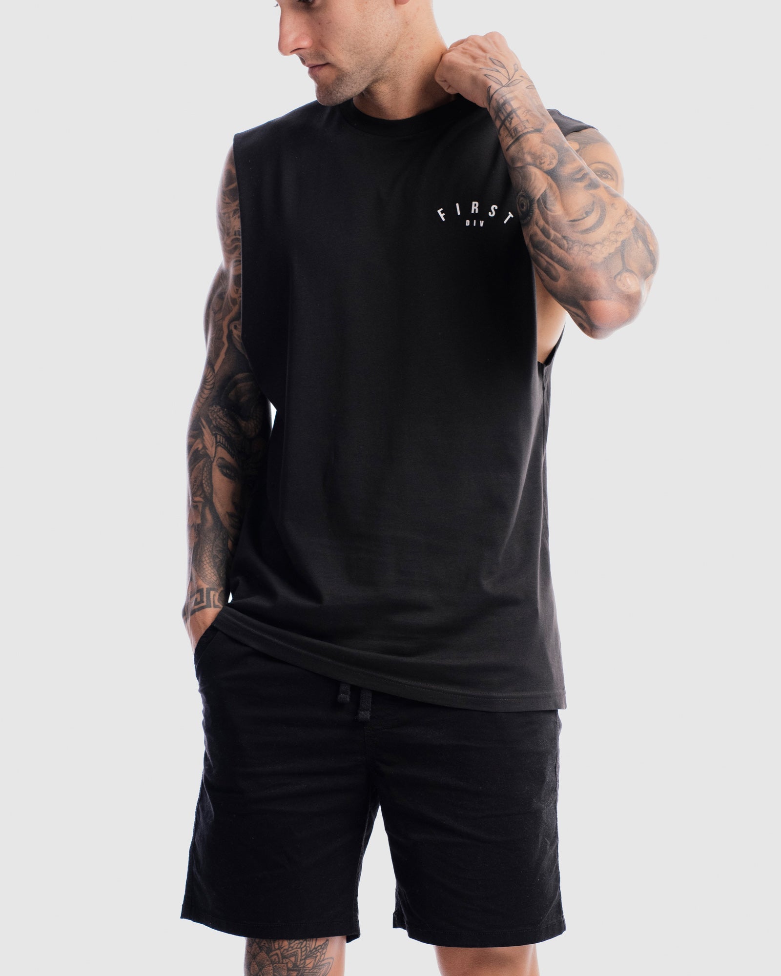 Mens Core Crest Tank - Vintage Black