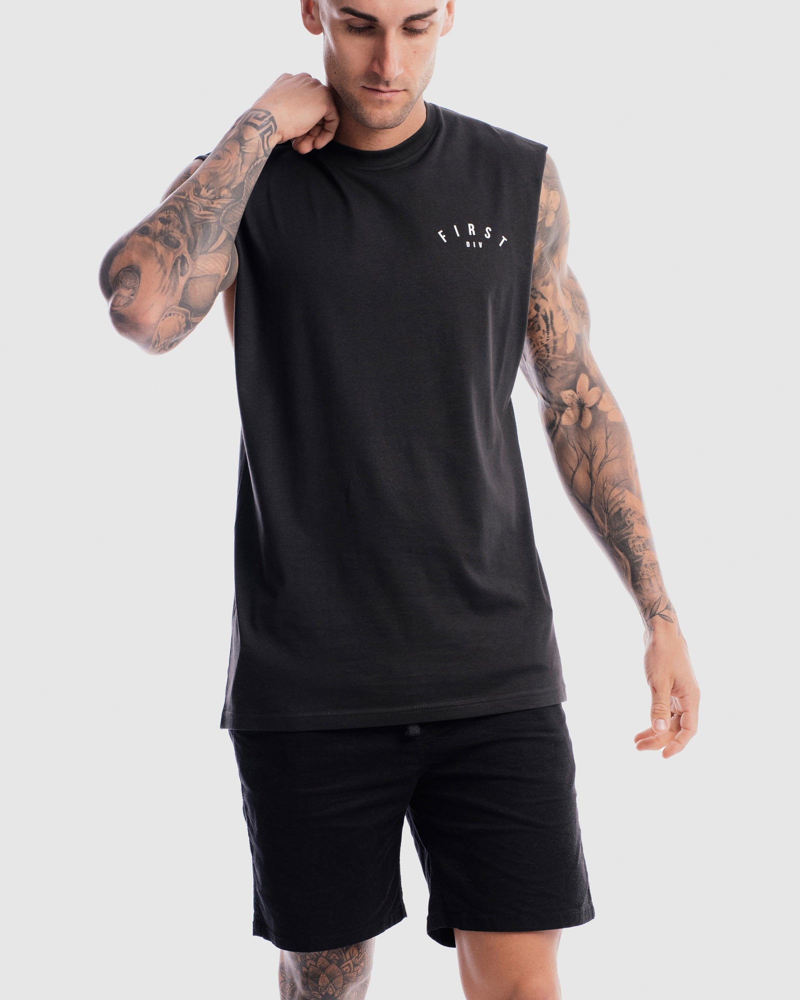 Mens Core Crest Tank - Vintage Black