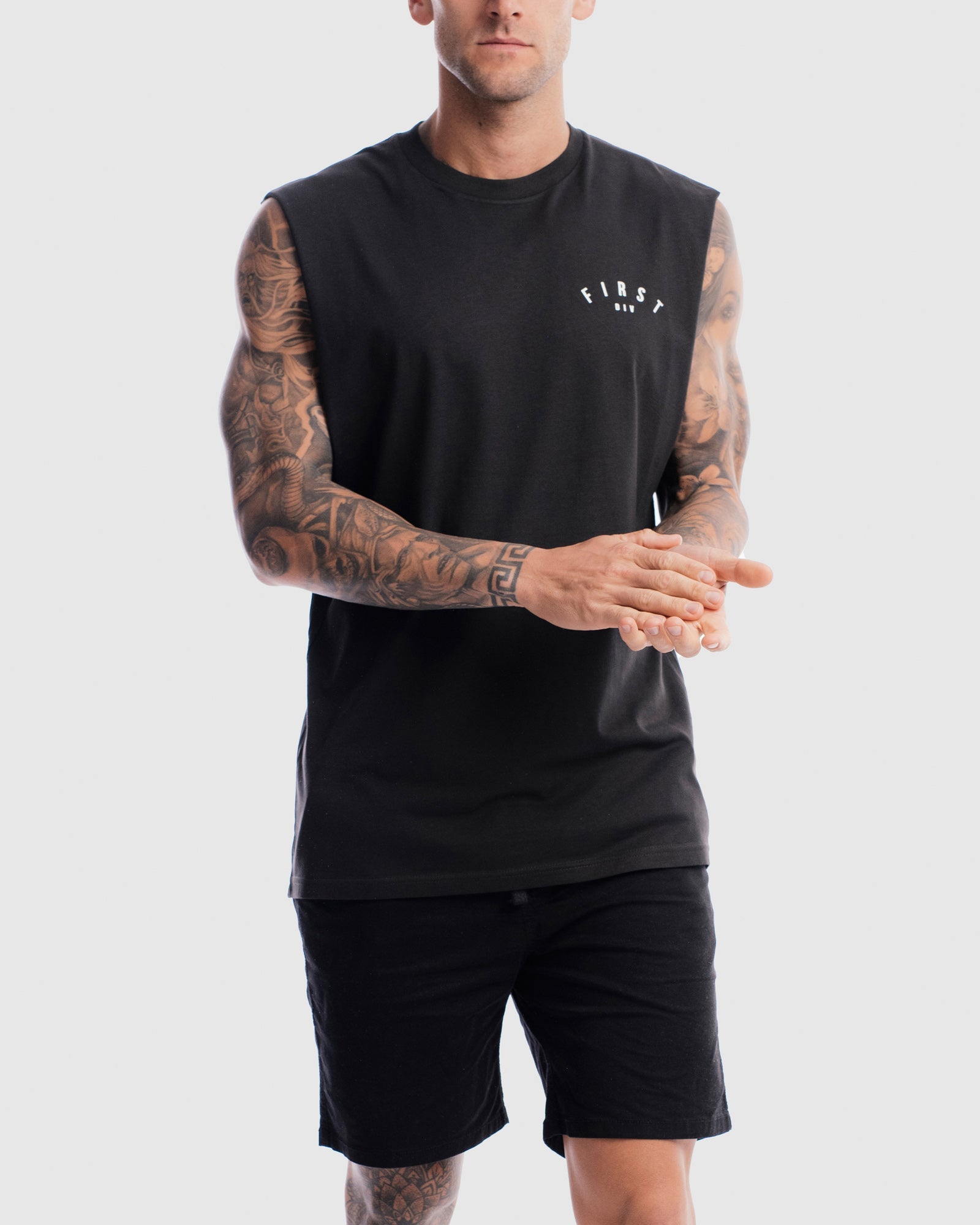 Mens Core Crest Tank - Vintage Black