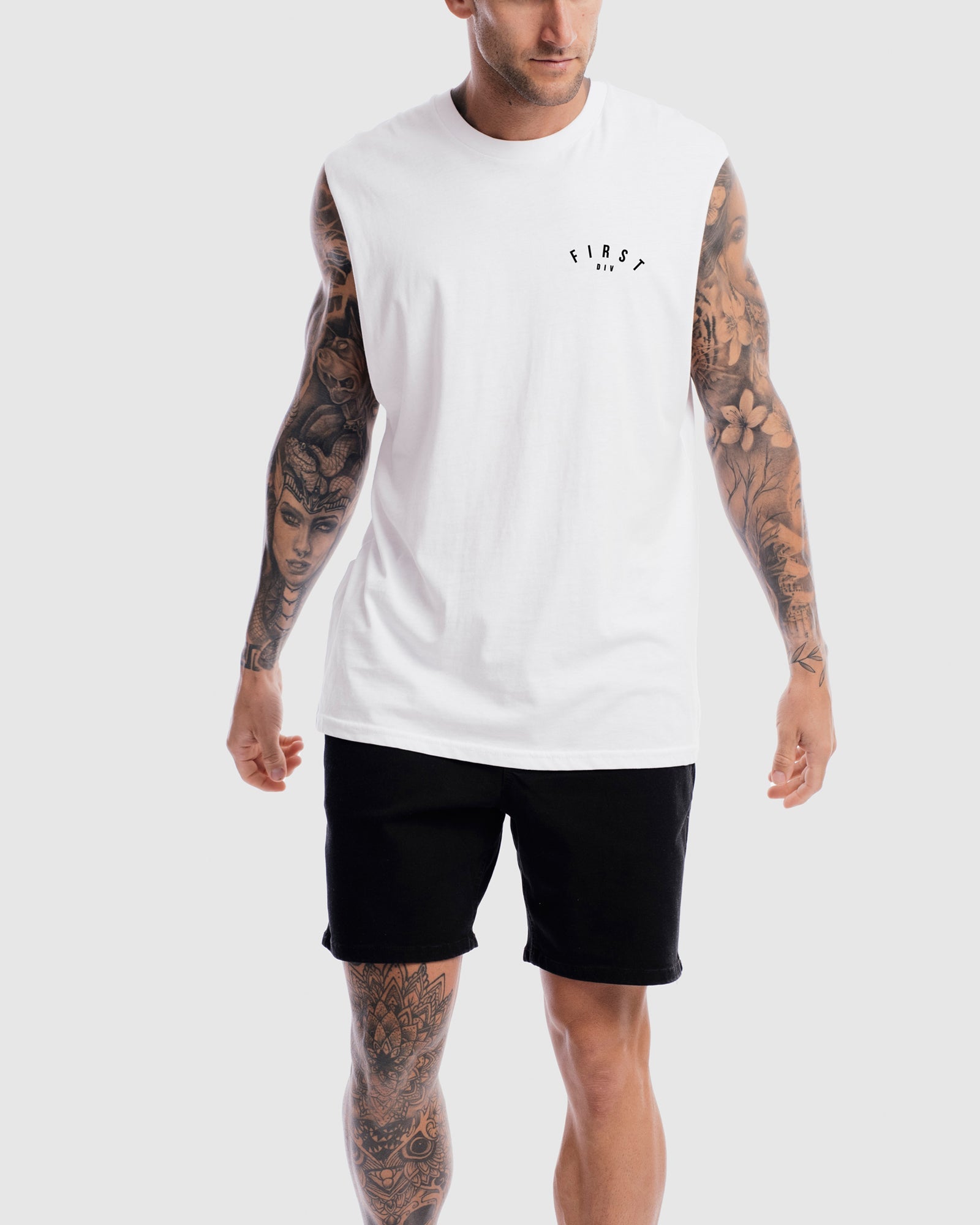 Mens Core Crest Tank - White