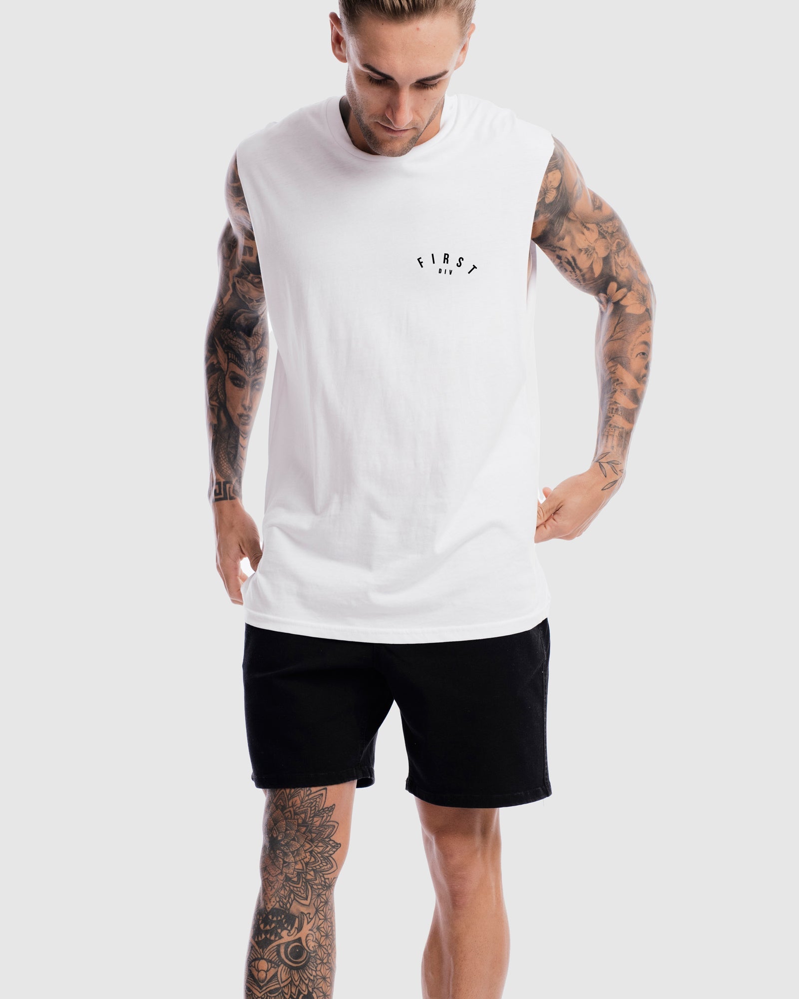 Mens Core Crest Tank - White