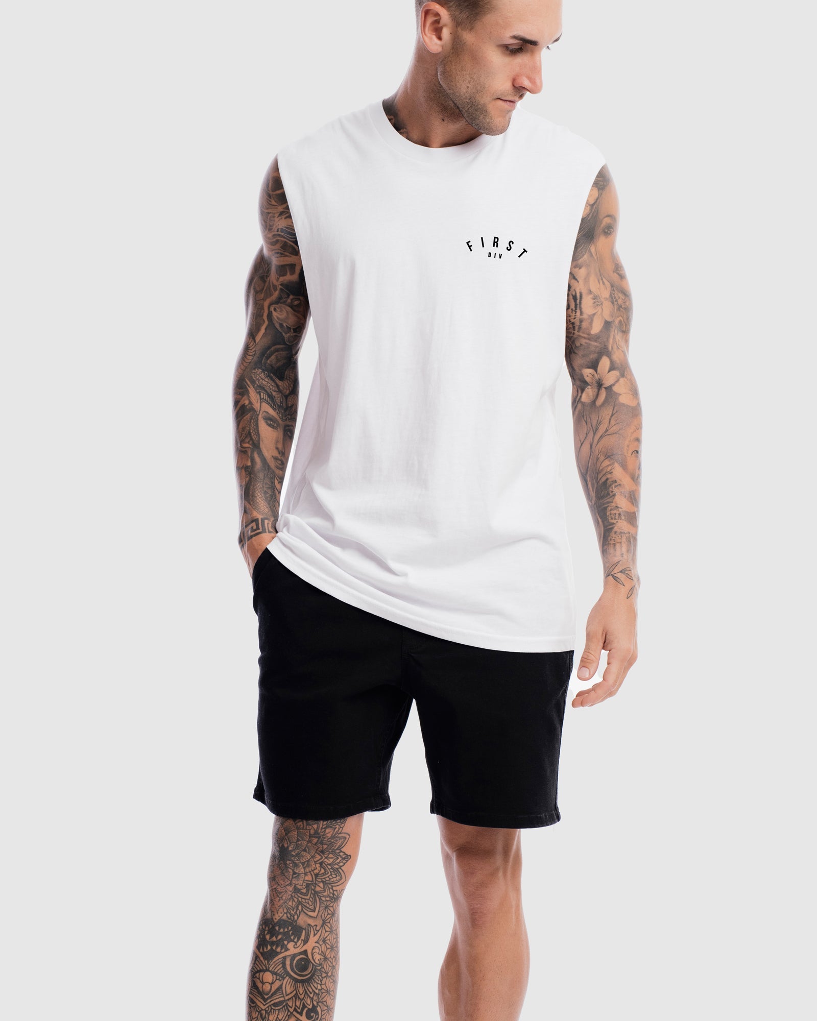 Mens Core Crest Tank - White