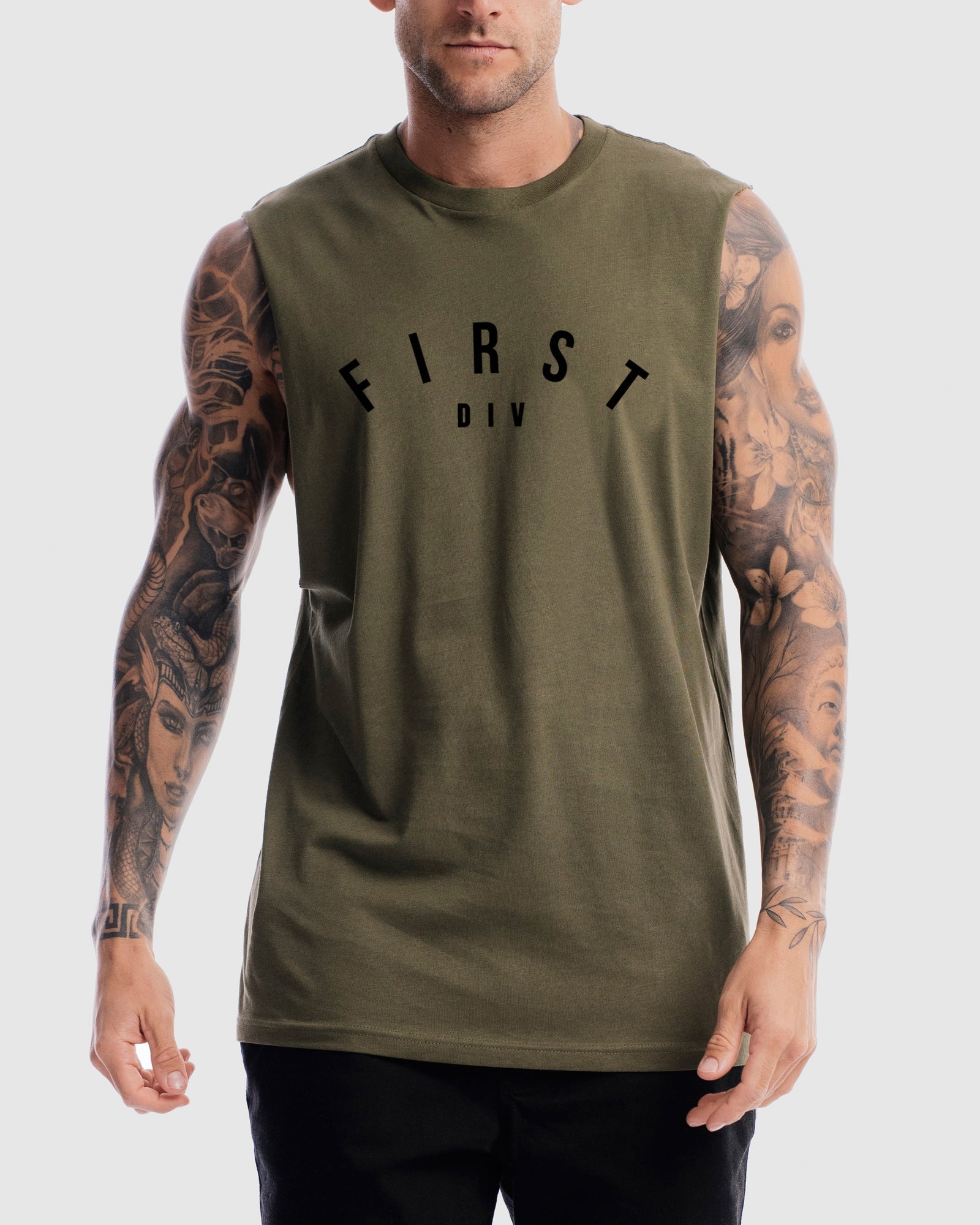 Mens Core Logo Tank - Olive